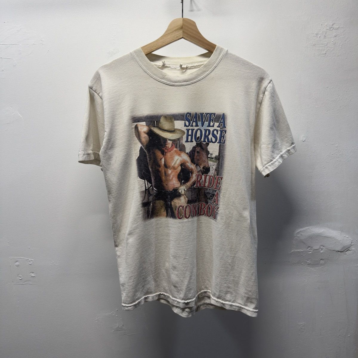 Vintage Faded Save A Horse Ride A Cowboy Shirt ERD Grunge Chrome Size US M / EU 48-50 / 2 - 1 Thumbnail