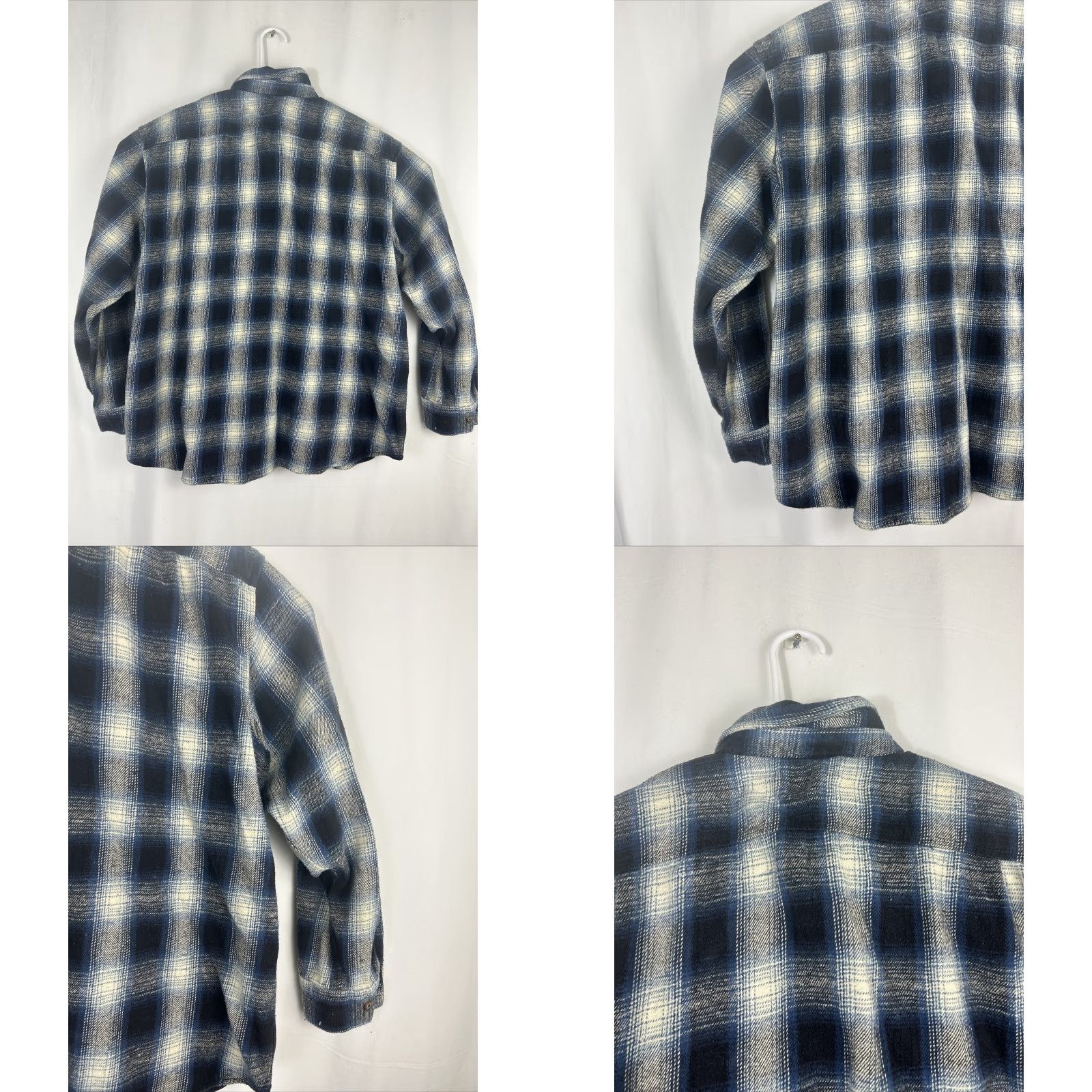Vintage CE Schmidt Mens XXL Button-Down Shirt Blue Flannel 100% Cotton Long Sleeve Size US XXL / EU 58 / 5 - 8 Thumbnail