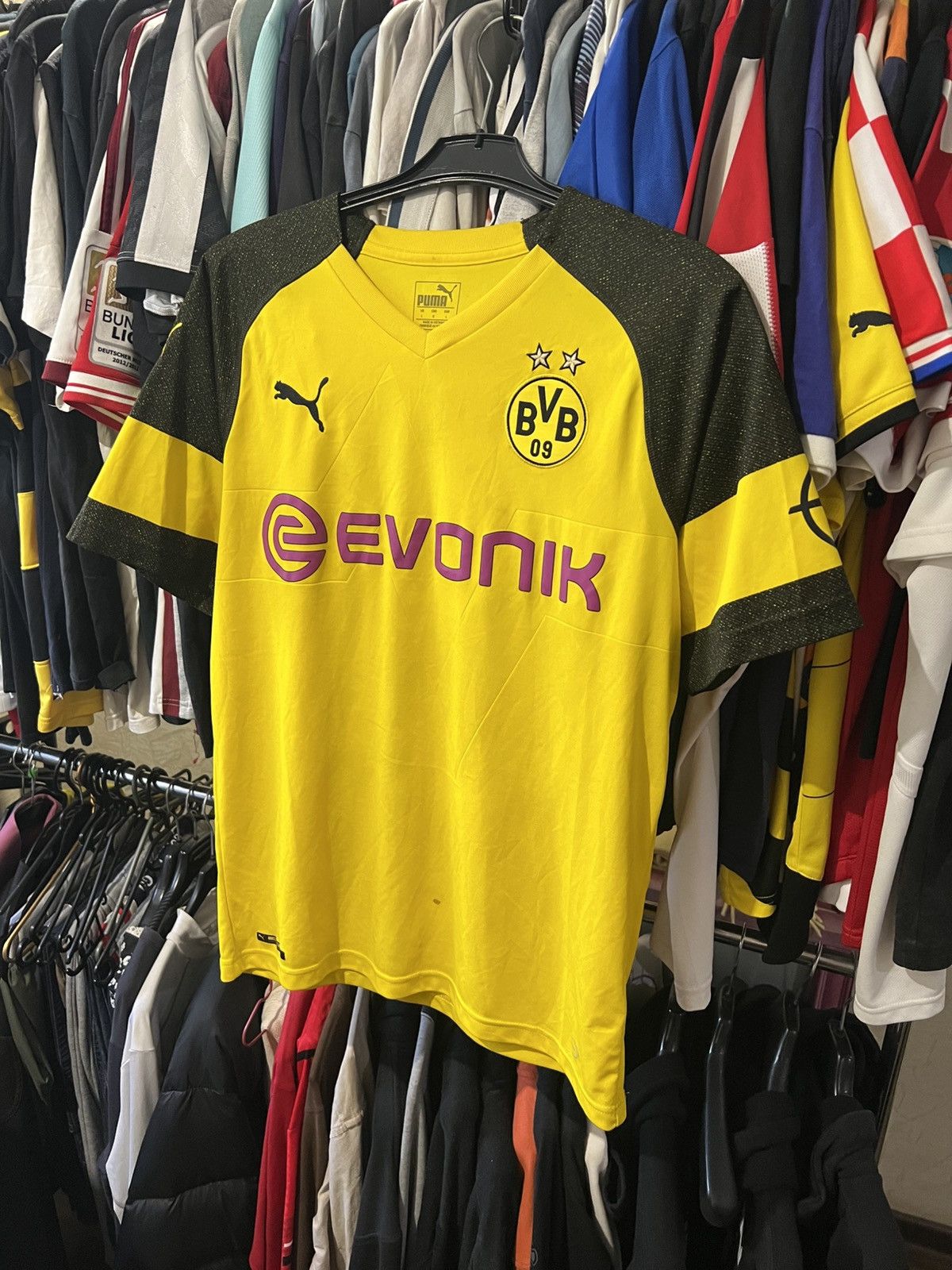 Puma × Vintage 2018/2019 PUMA BORUSSIA DORTMUND FC HOME FOOTBALL SHIRT L Size US L / EU 52-54 / 3 - 1 Thumbnail