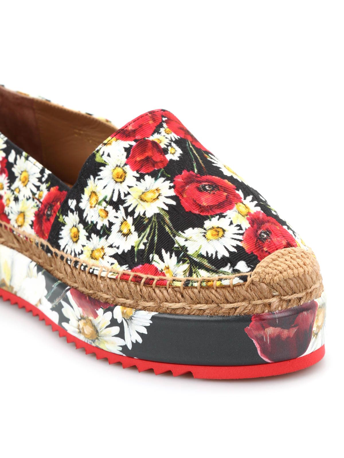 Dolce & Gabbana o1y0925 Floral-Print Espadrilles in Multicolor Size US 4 / IT 34 - 2 Thumbnail