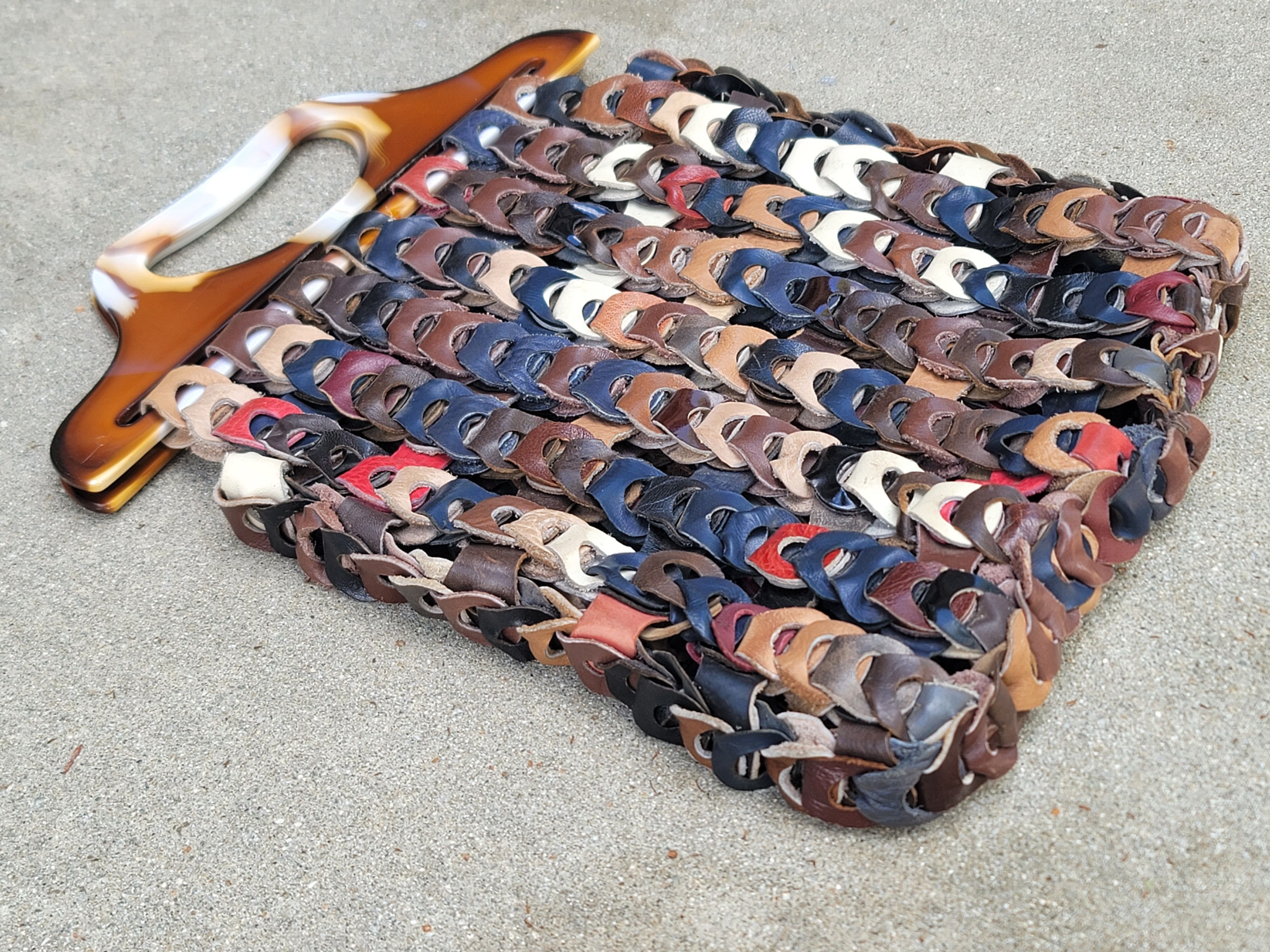 Handmade Custom Handmade Multicolored Leather Chain-link Handbag12 Size ONE SIZE - 1 Thumbnail