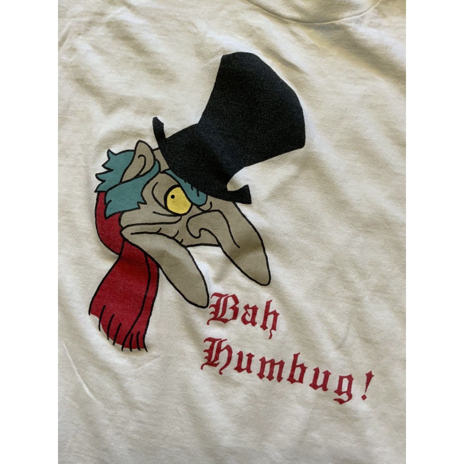 Vintage VINTAGE Bah Humbug Ebenezer Scrooge Christmas Carol Single Stitch T-Shirt Sz. XL Mens Size US XL / EU 56 / 4 - 6 Thumbnail