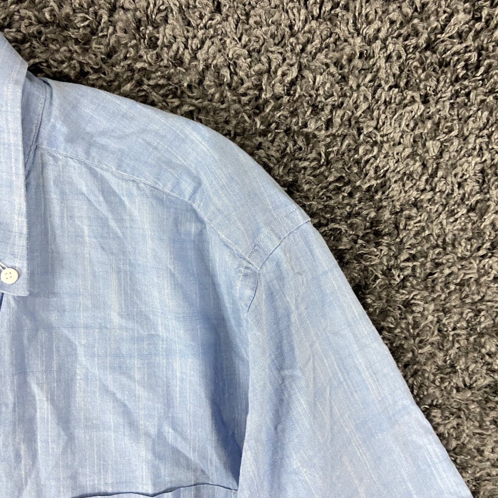 Tailorbyrd VINTAGE Tailorbyrd Button-Up Shirt Men L Short Sleeve Blue Adult Large Blue Button-Up Shirt Mens L Short Sleeve Blue Size US 33 - 5 Thumbnail