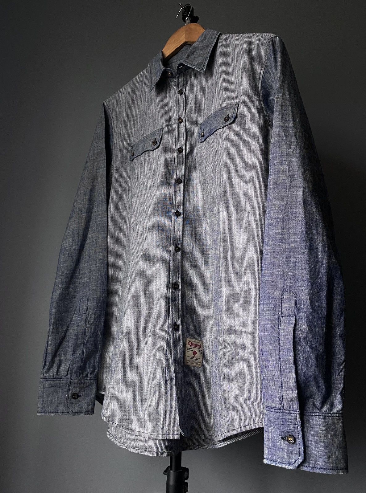 Dsquared2 Dsquared2 2012 Distressed Denim Shirt with Pocket Patch Logo Size US M / EU 48-50 / 2 - 6 Thumbnail