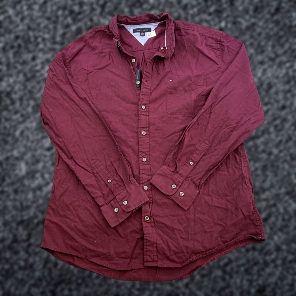 Tommy Hilfiger Tommy Hilfiger Shirt Mens XXL Red Long Sleeve Collared Button Up Casual Adult Size US XXL / EU 58 / 5 - 1 Thumbnail