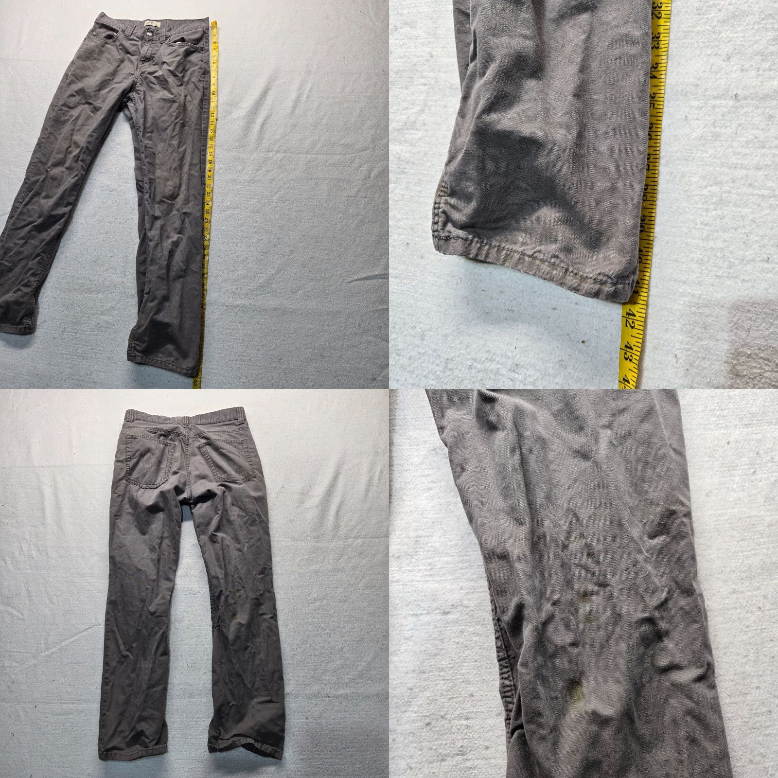 The Mountain Blue Mountain Pants Carpenter Straight 30x32 Mens Gray Cotton 5-Pocket Belt Loops Regular Classic Casual Utility Fall Spring Summer Winter Size US 30 / EU 46 - 8 Thumbnail