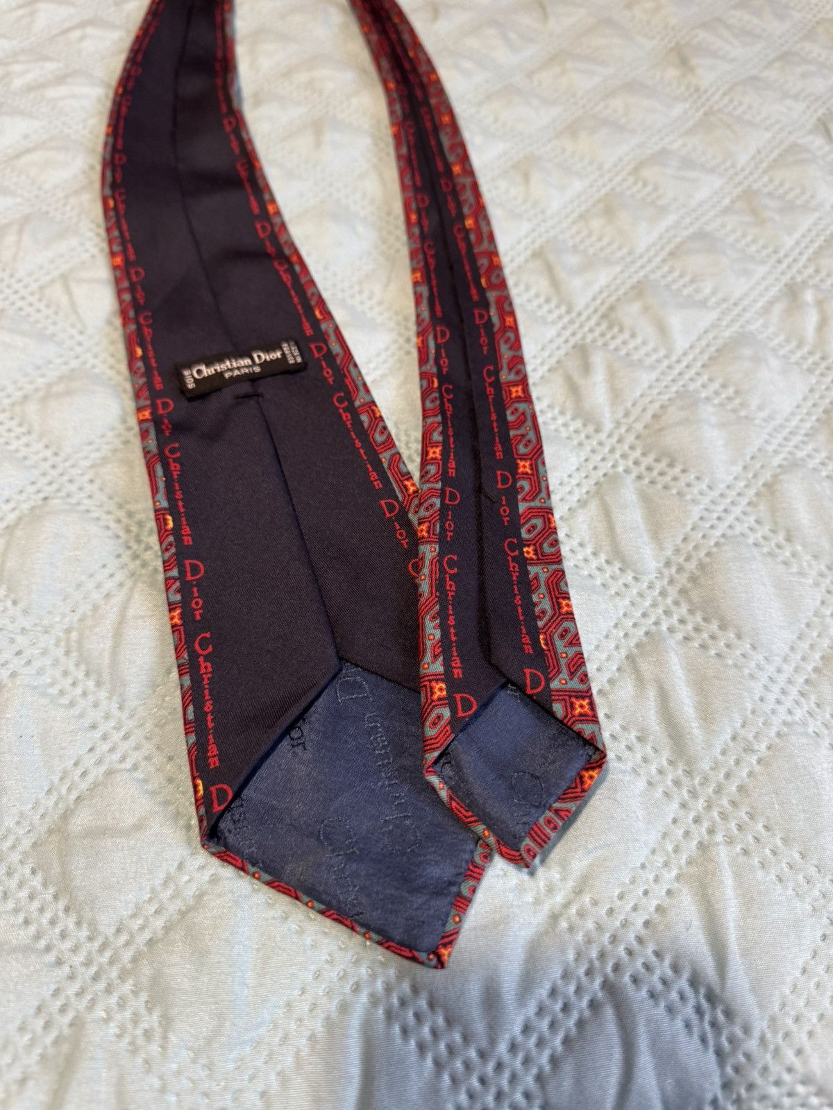 Christian Dior Monsieur Vintage Christian Dior Silk Tie - Graphic "Dior" Pattern Size 40 - 4 Thumbnail