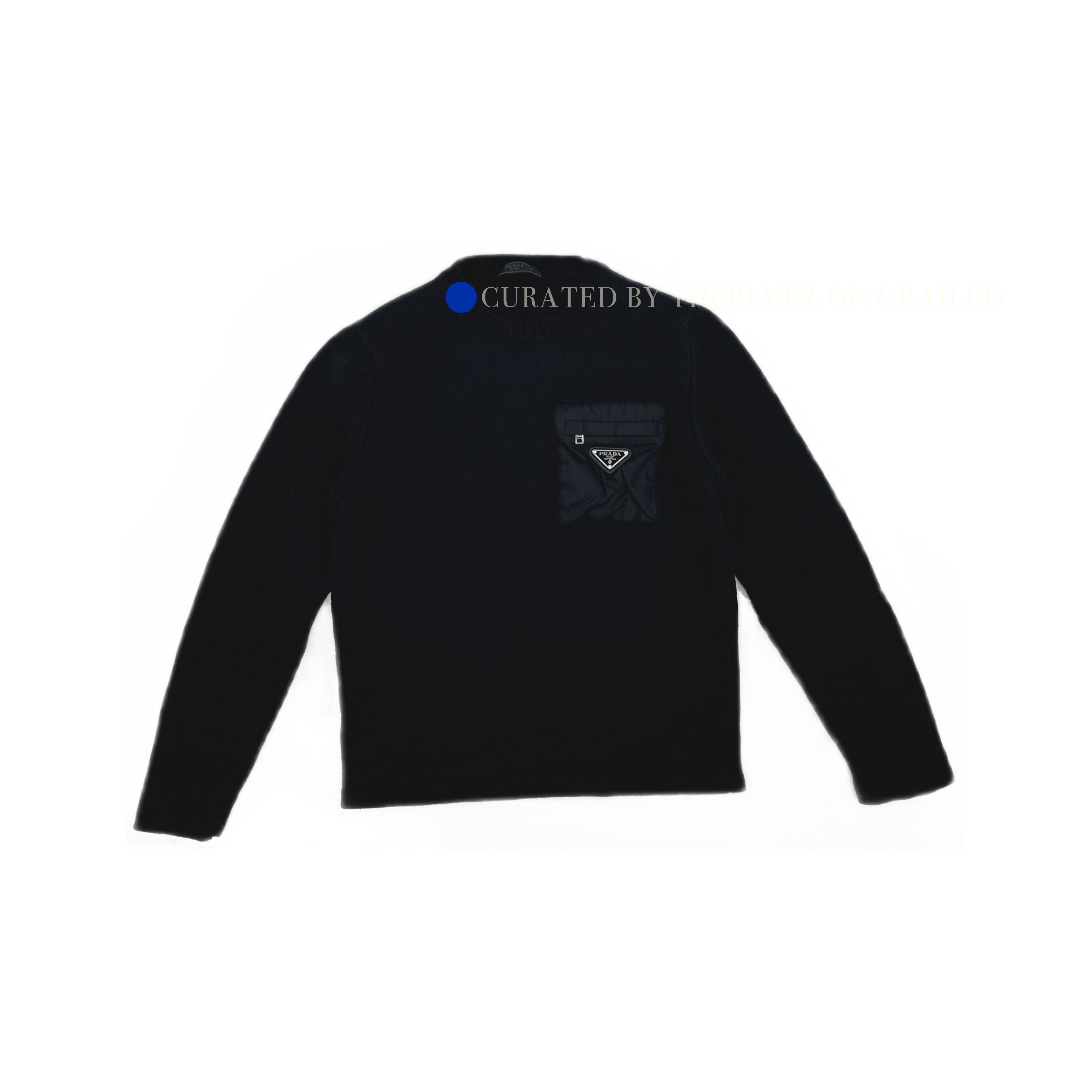Prada Black Long-Sleeve Sweater with Front Pocket Size US M / EU 48-50 / 2 - 1 Preview
