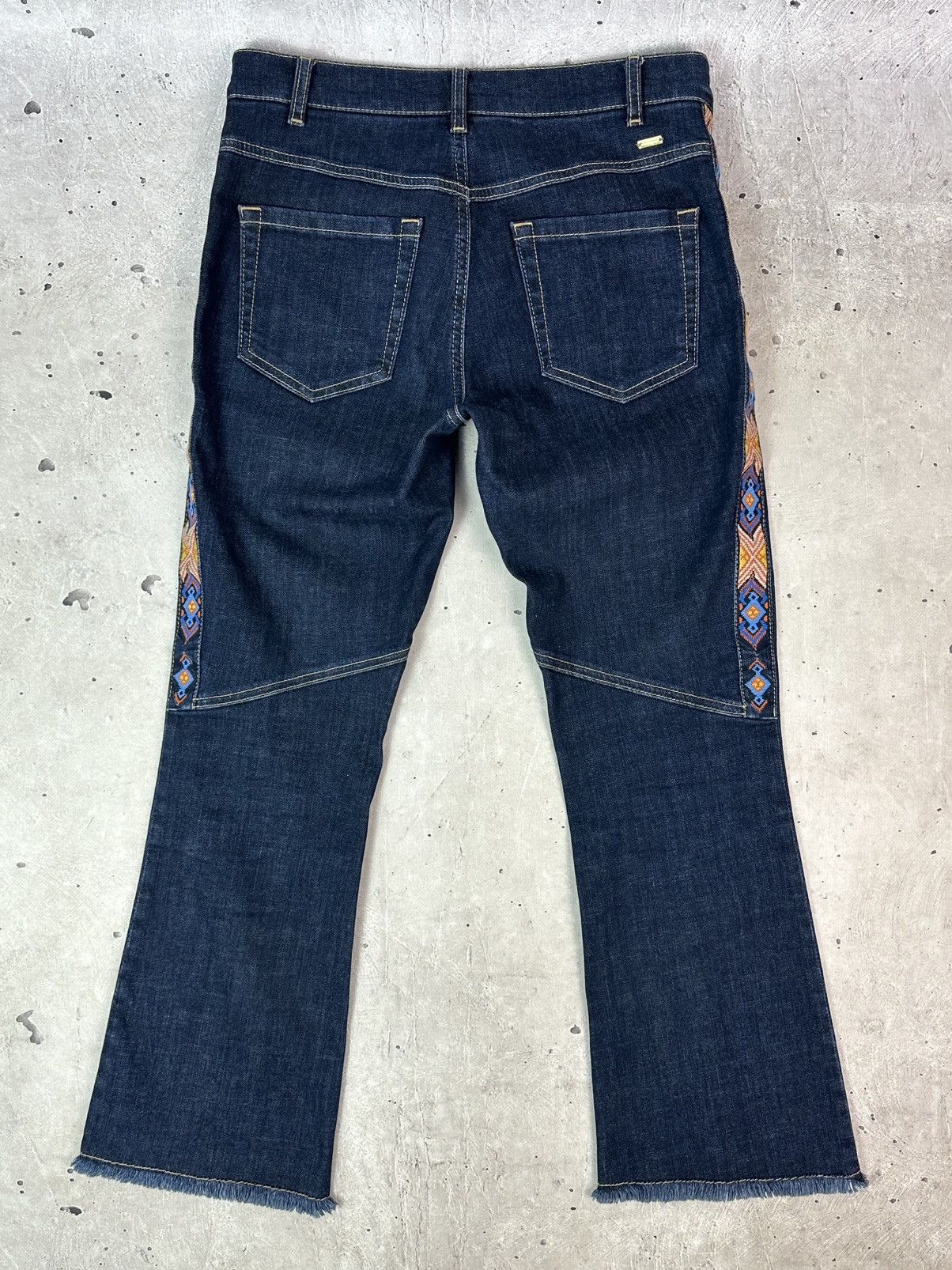 Bogner Sonia Bogner Patterned Strips Zip Pocket Blue Cotton Jeans Size 32" / US 10 / IT 46 - 1 Thumbnail