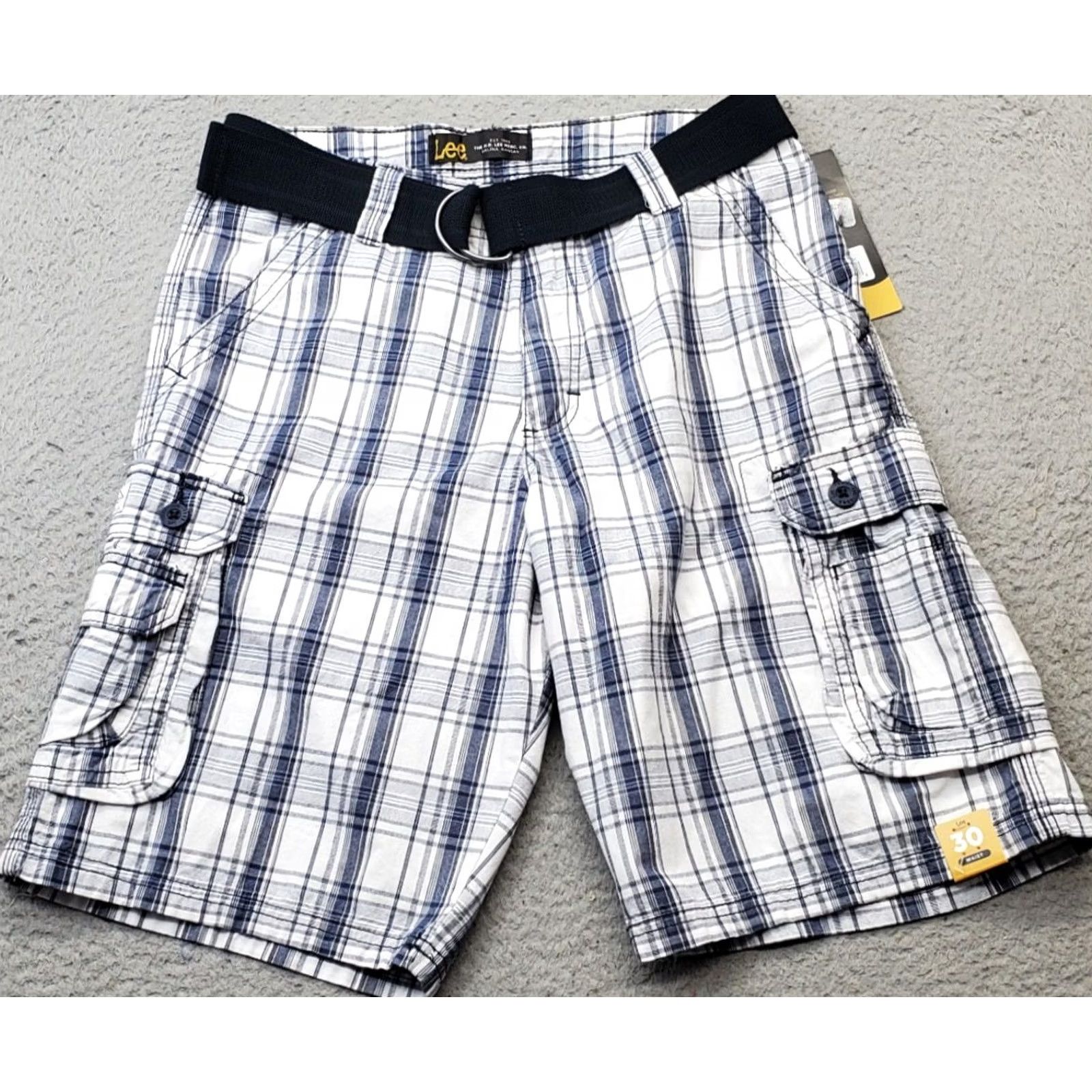 Lee Lee Cargo Shorts Mens Size 30 Multicolor Plaid Belted Wyoming Outdoor 11" Inseam Size US 30 / EU 46 - 2 Thumbnail