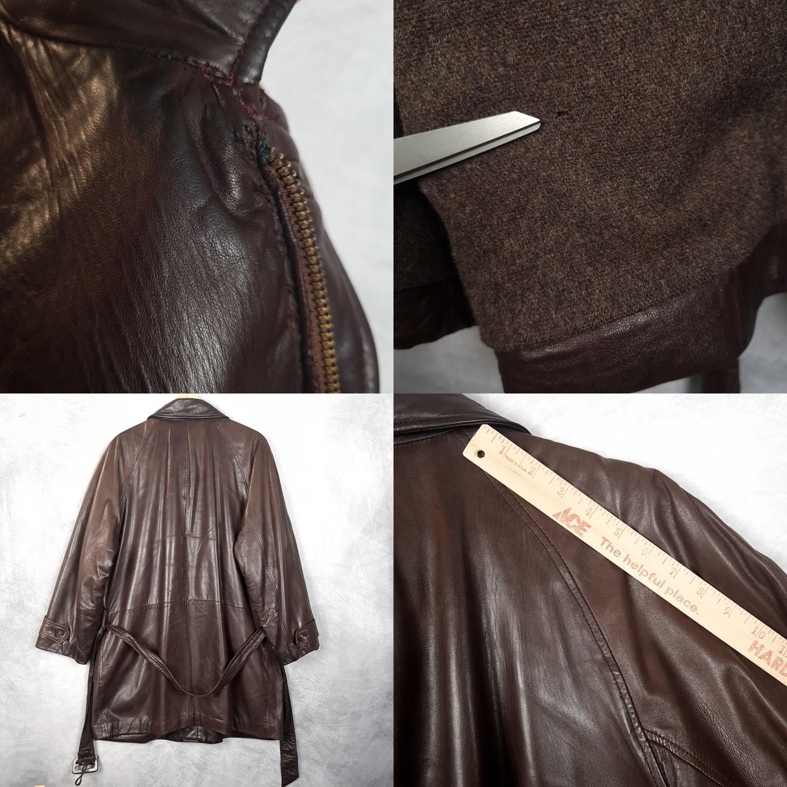 Bally Bally Coat Mens 48 Brown Leather Belted Trench Wool Lined Mid-Length Coat Size US M / EU 48-50 / 2 - 9 Thumbnail