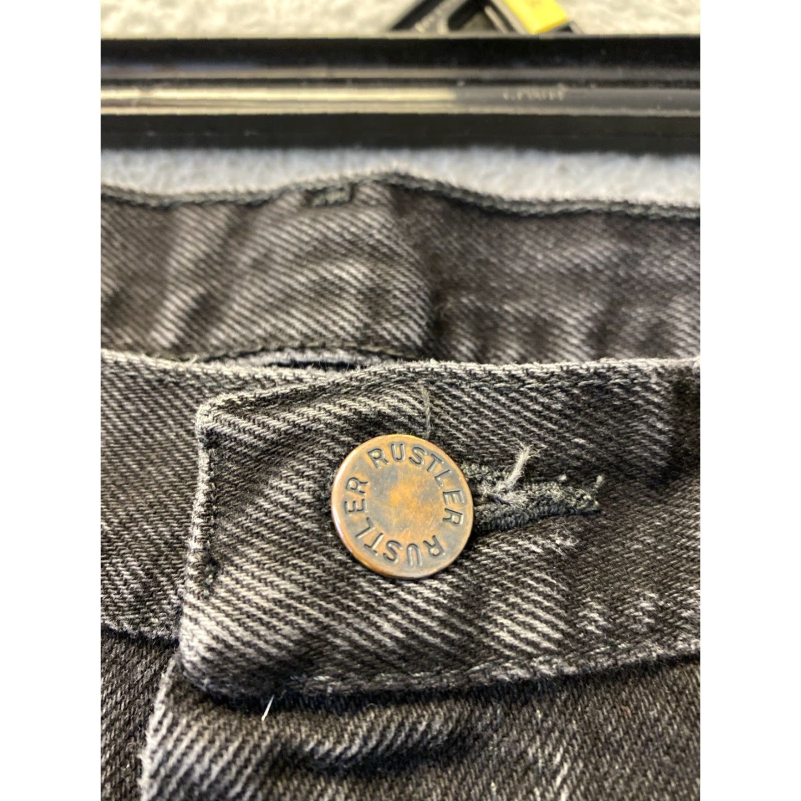 Denime Rustler Jeans Mens 32x32 Black Denim 90s Retro Straight Fit US Made Size US 32 / EU 48 - 3 Thumbnail
