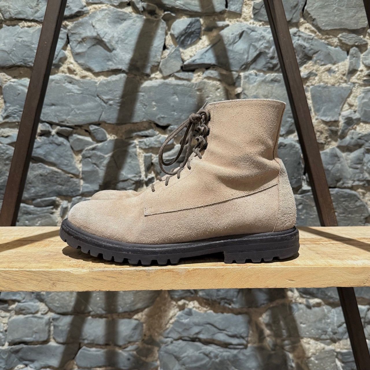 Brunello Cucinelli Brunello Cucinelli Beige Suede Lace-up Hiking Boots Size US 11 / EU 44 - 6 Thumbnail