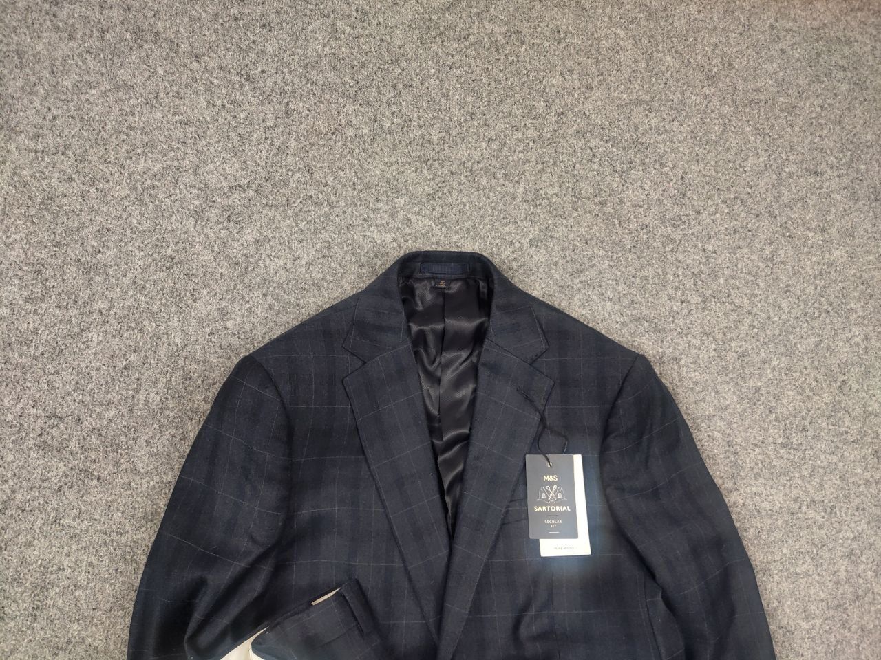 Marks & Spencer Marks & Spencer By Alfred Brown Wool Navy suit Blazer Pants Size 48L - 4 Thumbnail