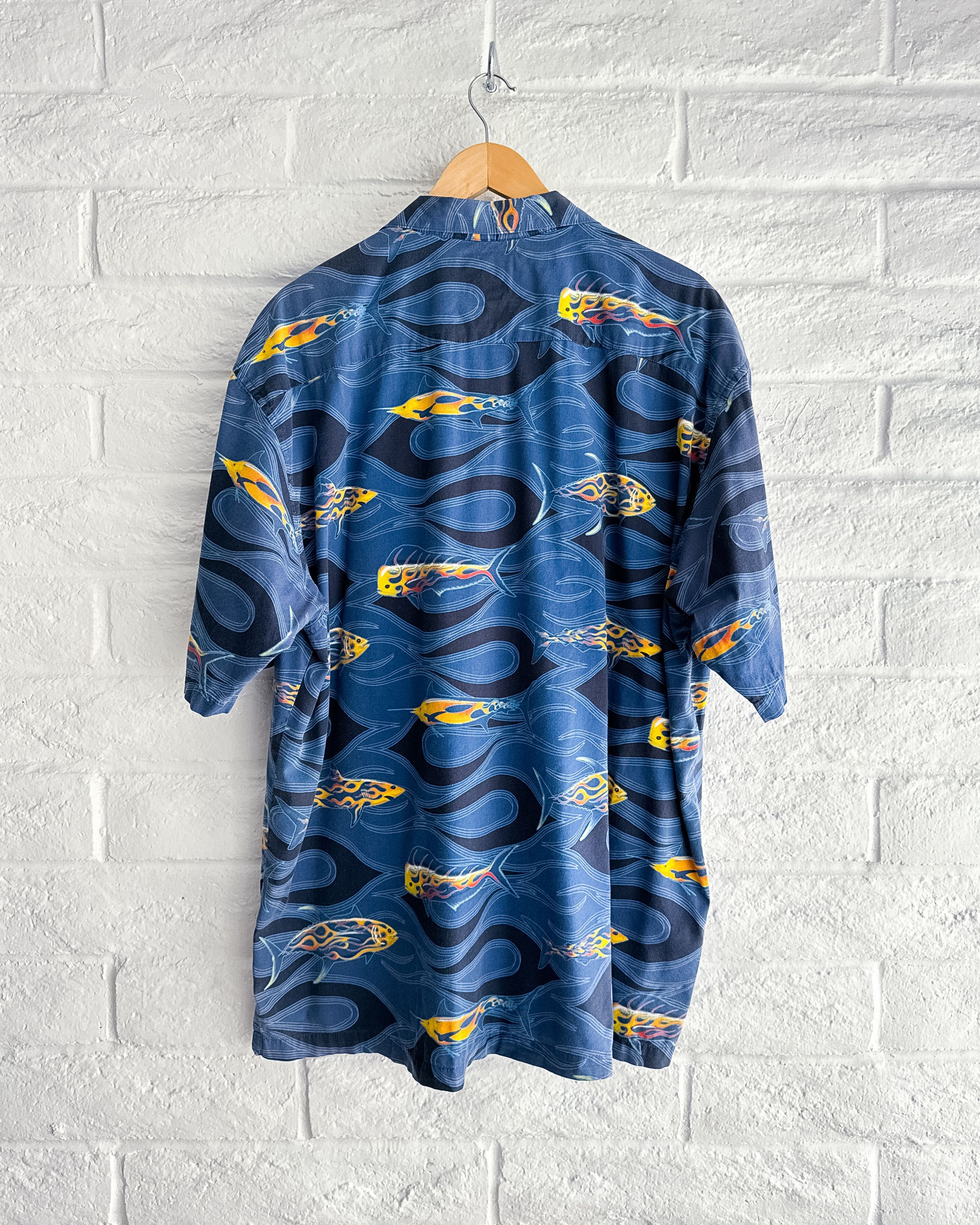 Vintage Vintage 2000s AFTCO Bluewater Hawaiian Shirt Y2K Flames XL Size US XL / EU 56 / 4 - 5 Thumbnail