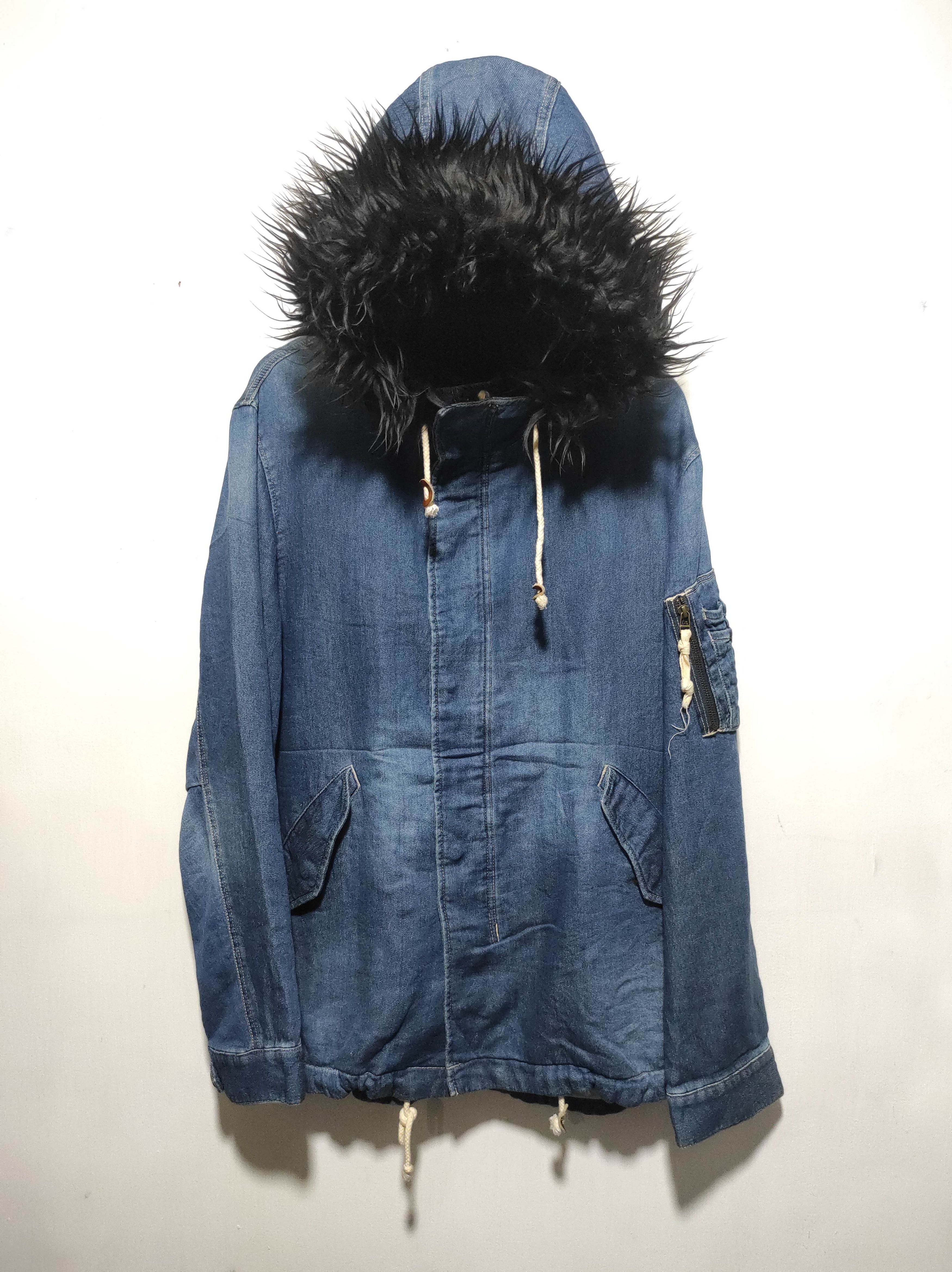 Japanese Brand Purple & Yellow Denim Zip Fur Hoodie Ifsixwasnine Lgb Style Size US L / EU 52-54 / 3 - 2 Thumbnail