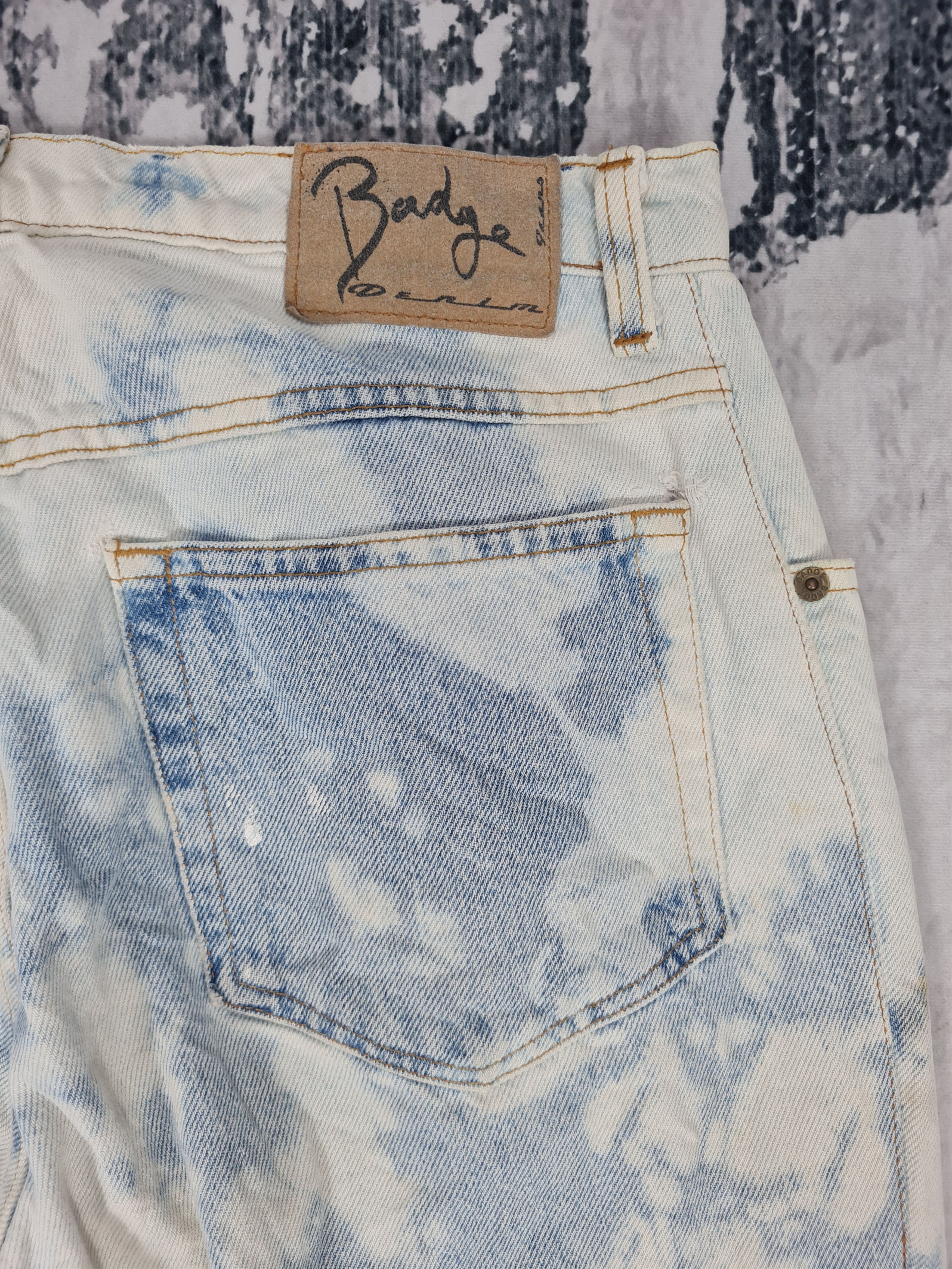 Japanese Brand BADGE DENIM Acid Wash Faded Ripped Jeans Size 32x30 JB0148 Size US 32 / EU 48 - 8 Thumbnail