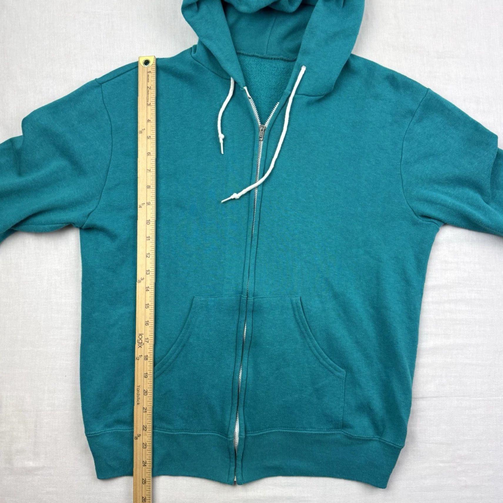Altea Vintage Full Zip Hoodie Mens Adult Medium Teal Pockets 80s USA Cotton Blend Size US M / EU 48-50 / 2 - 6 Thumbnail