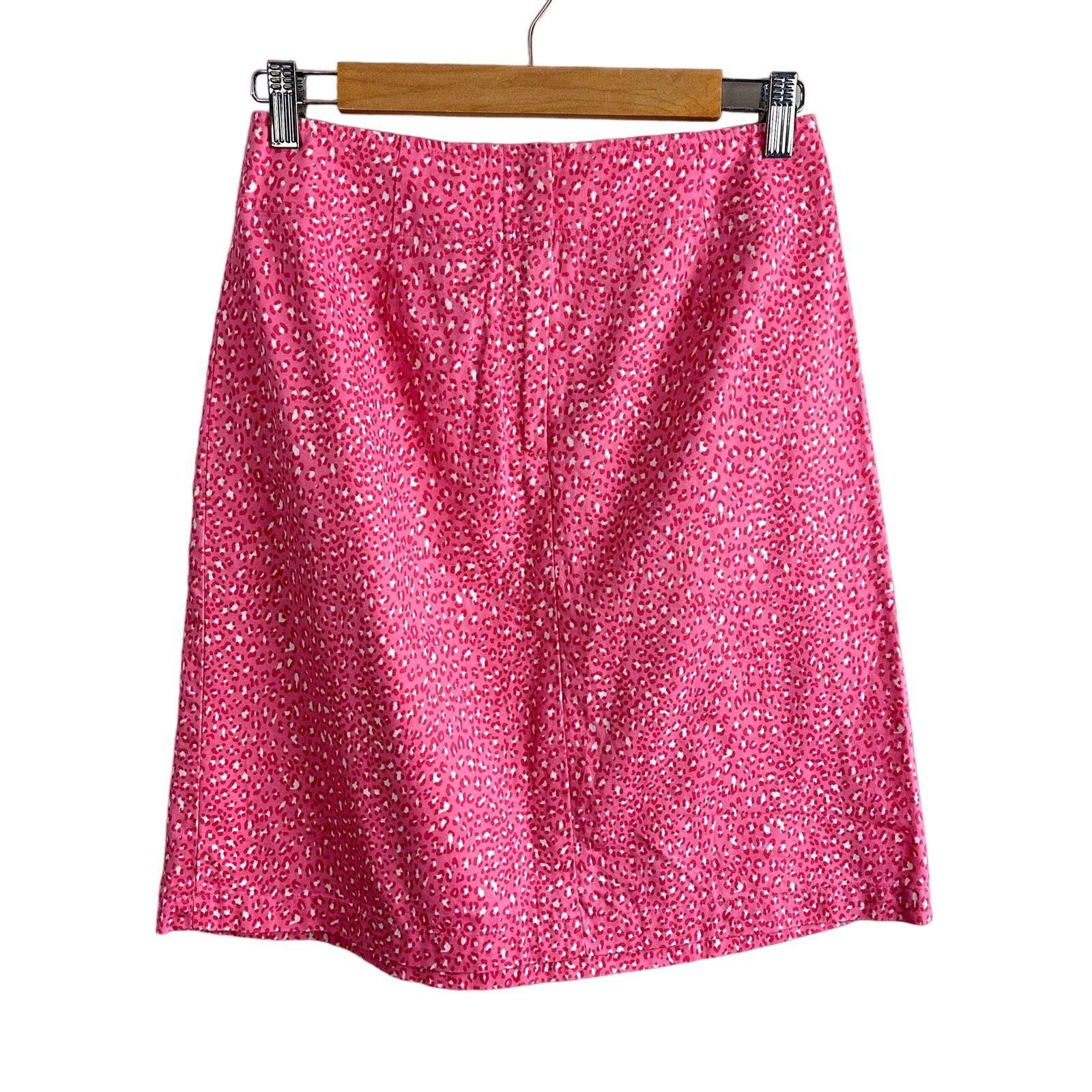 Other Vintage Pink Leopard Print Pencil Skirt 6 S Cheetah Animal Size 28" / US 6 / IT 42 - 2 Thumbnail