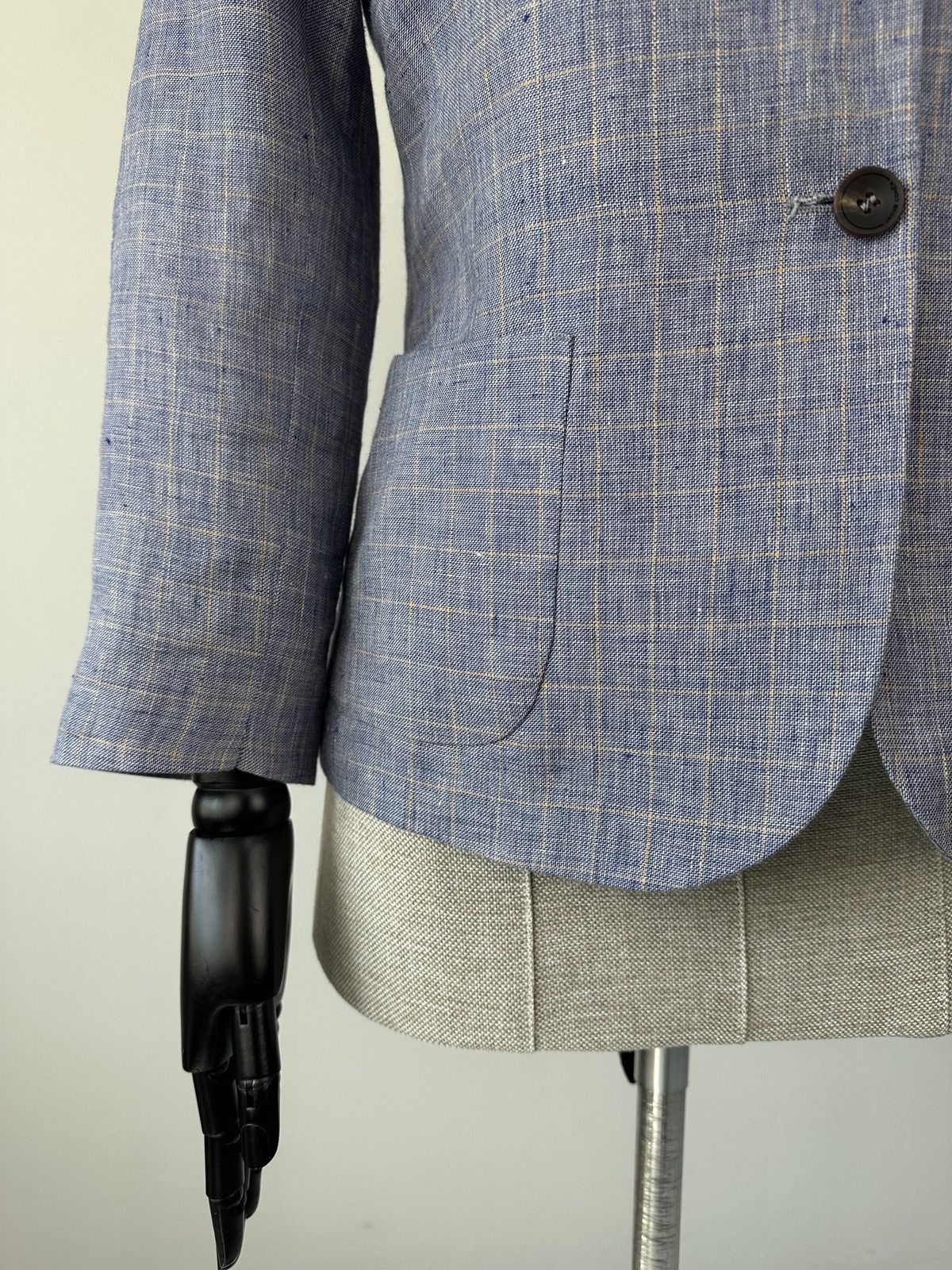 Jacob Cohen JACOB COHEN Hand Made 100% Linen Check Sport Blazer Jacket Size M / US 6-8 / IT 42-44 - 13 Thumbnail