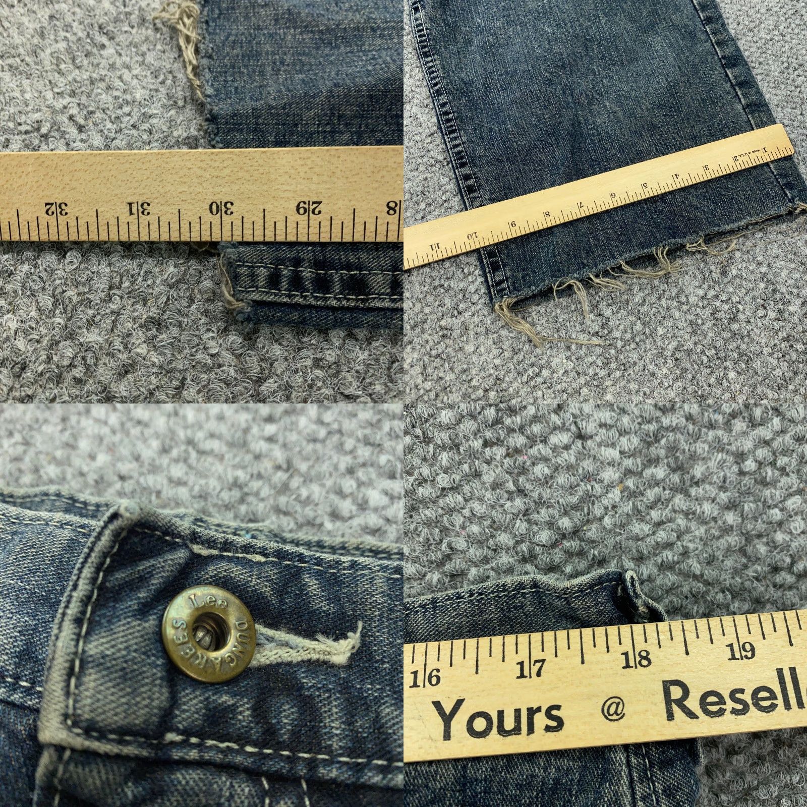 Lee VINTAGE Lee Jeans 36x30 Distressed Blue Straight Fit Mens 90s Grunge Size US 38 / EU 54 - 8 Thumbnail