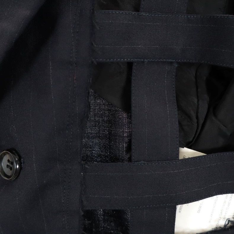 Comme des Garcons Comme Des Garcons Black Retro Cutout Stripe Design Suit Size S / US 4 / IT 40 - 6 Thumbnail