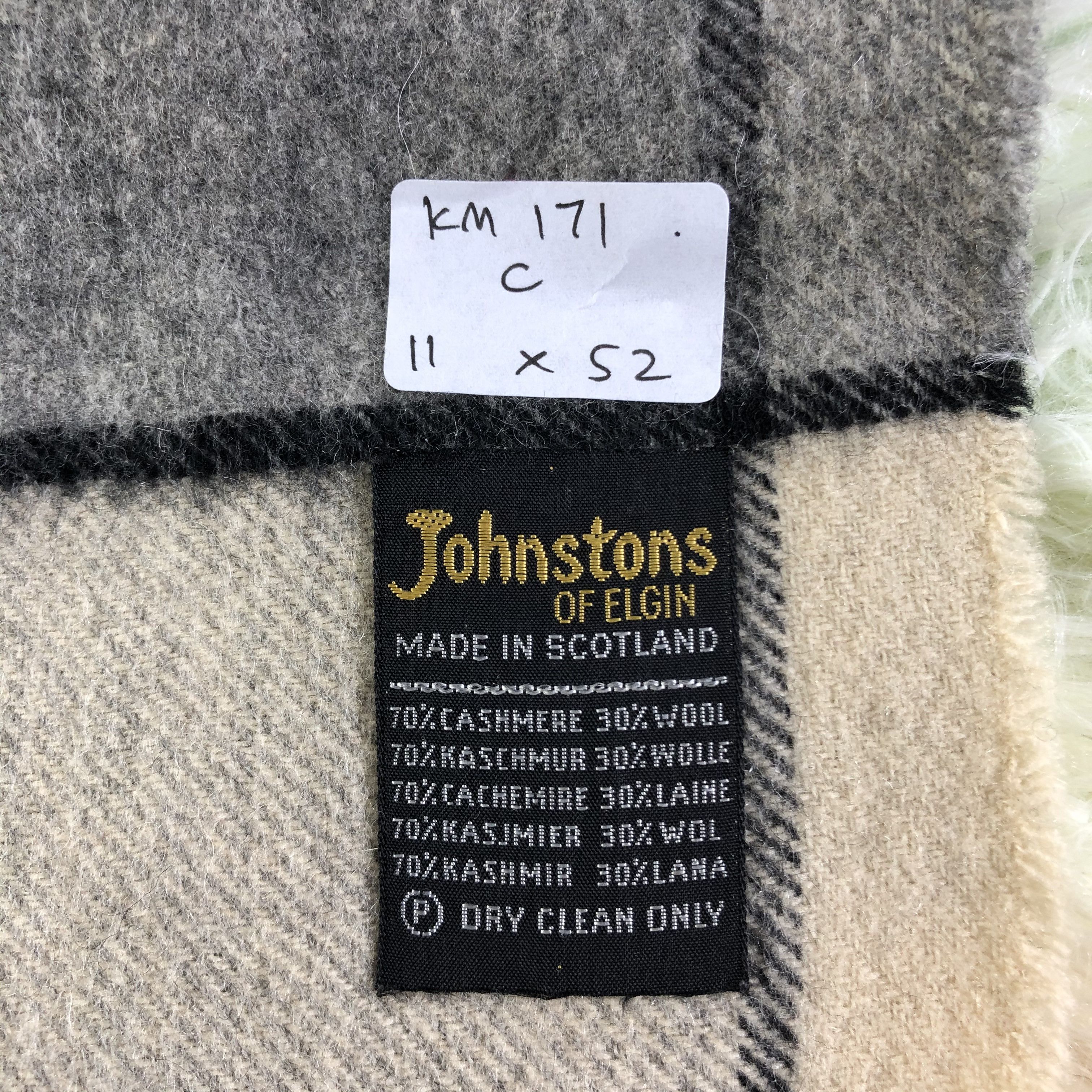 Johnstons Of Elgin × Vintage Johnstons Of Elgin Scarf / Muffler / Neckwear - KM171 Size ONE SIZE - 5 Thumbnail