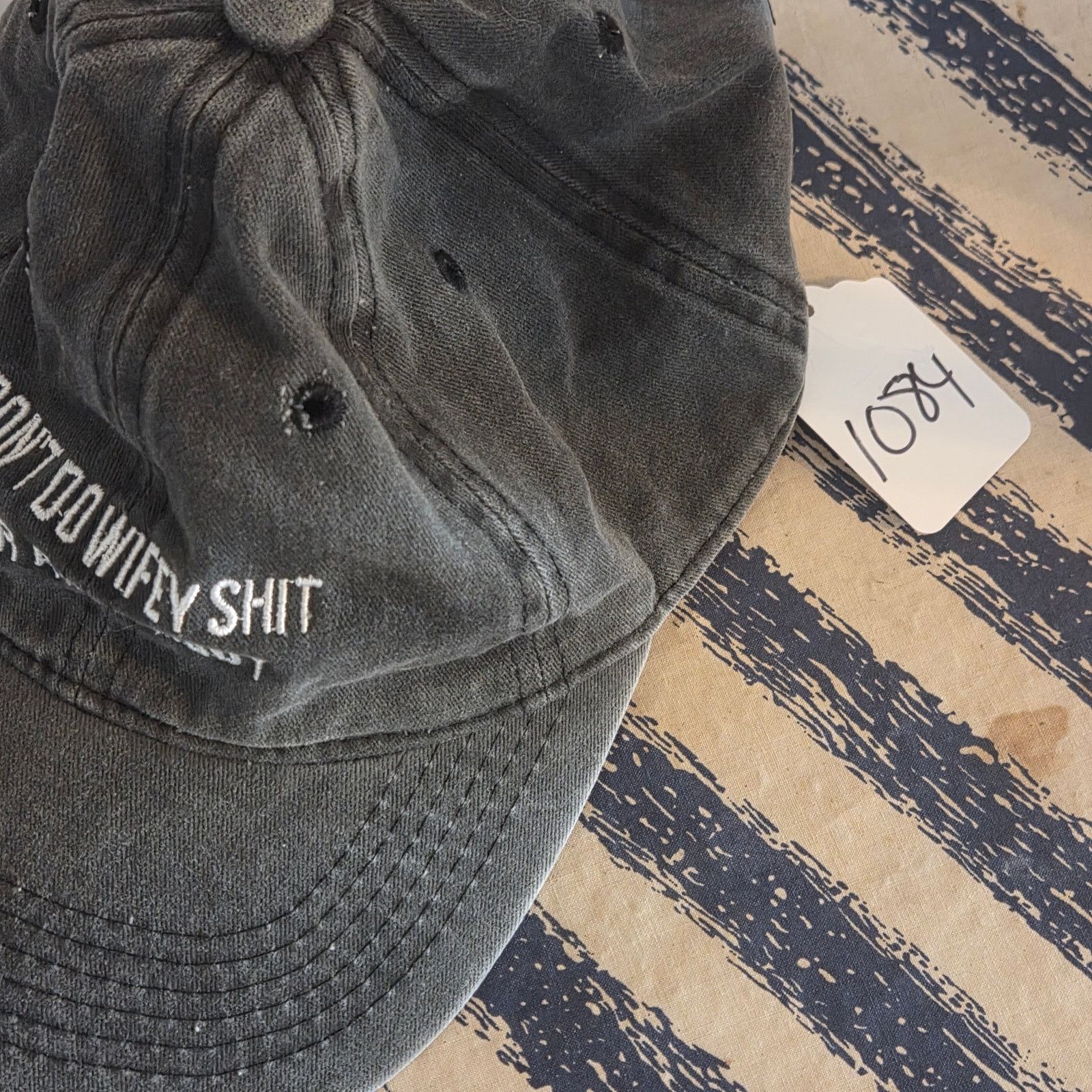 & Other Stories Vintage Style Adjustable Black 'Dont Do Wifey Shit' Cap Size ONE SIZE - 3 Thumbnail