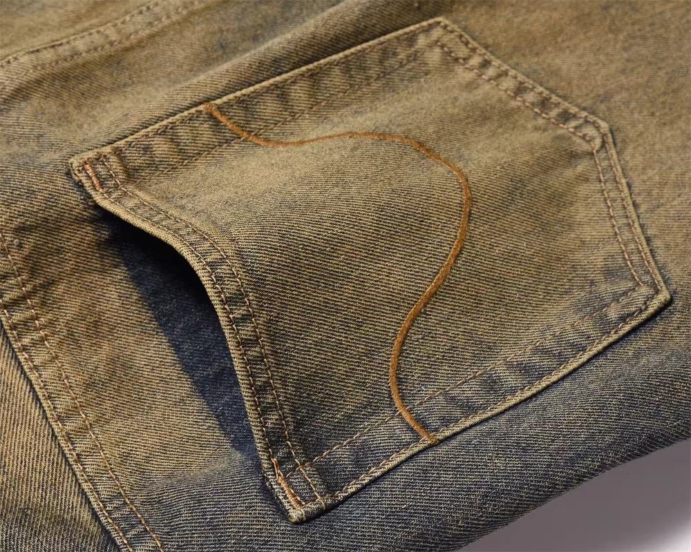 Japanese Brand × Jean Men's high street versatile loose washed distressed jeans Size US 34 / EU 50 - 4 Thumbnail