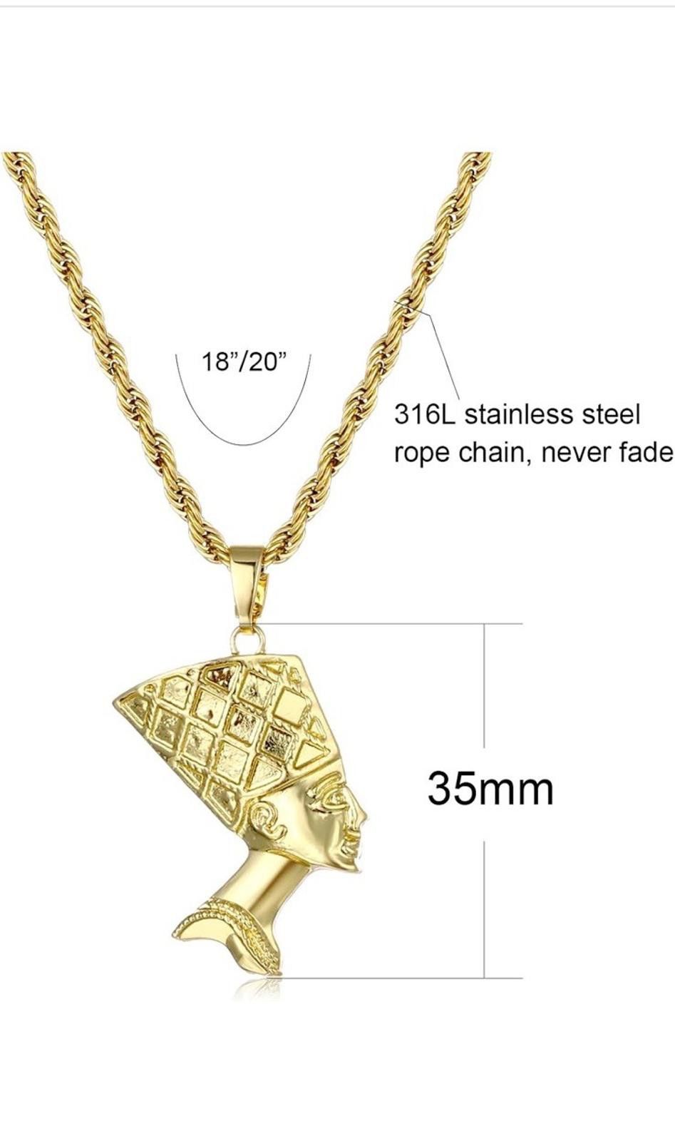 The Unbranded Brand Egyptian Queen Nefertiti Necklace 14k Gold Platted Nefertiti Size ONE SIZE - 2 Thumbnail