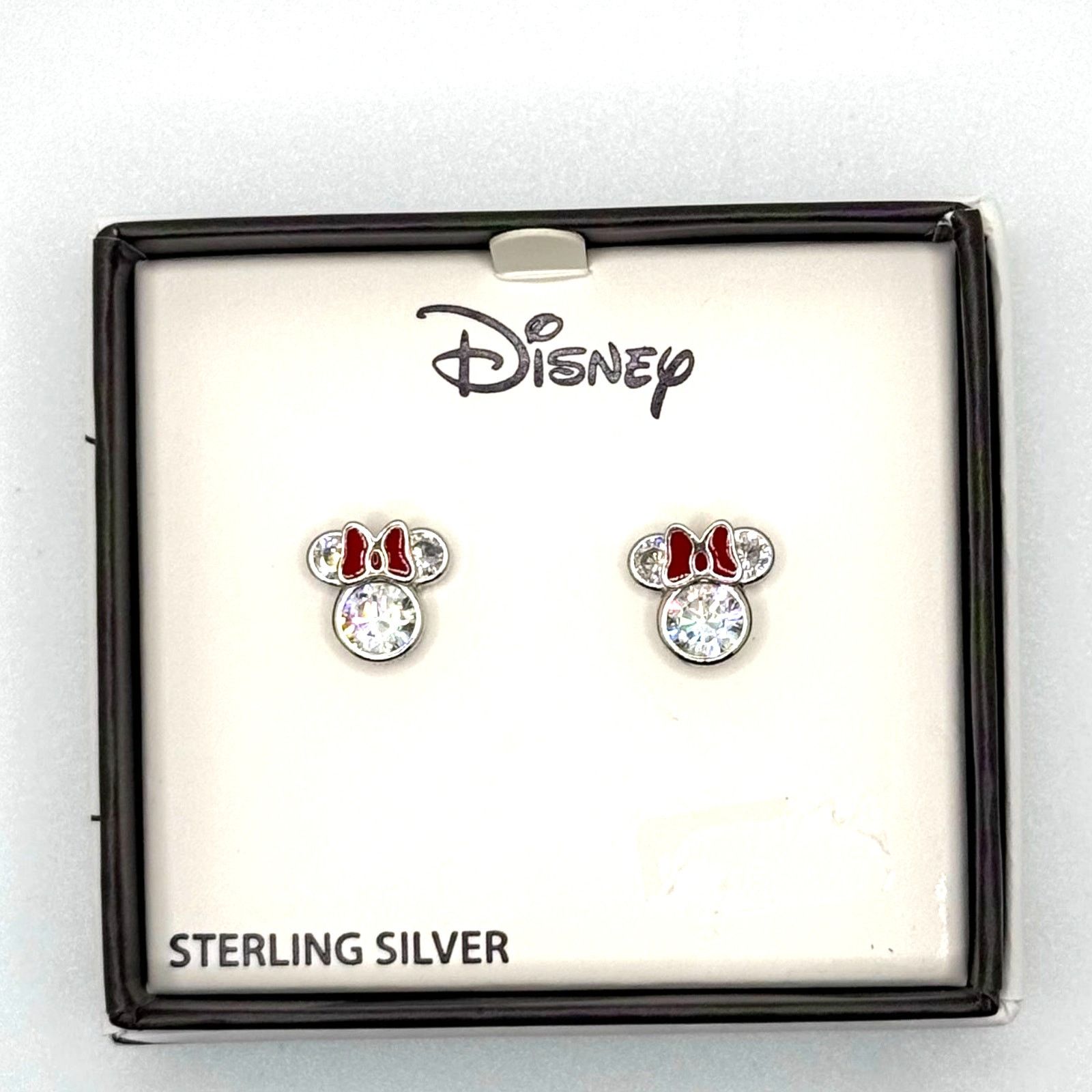 Disney NEW-Sterling Silver Cubic Zirconia Minnie Studded Earrings Size ONE SIZE - 3 Thumbnail