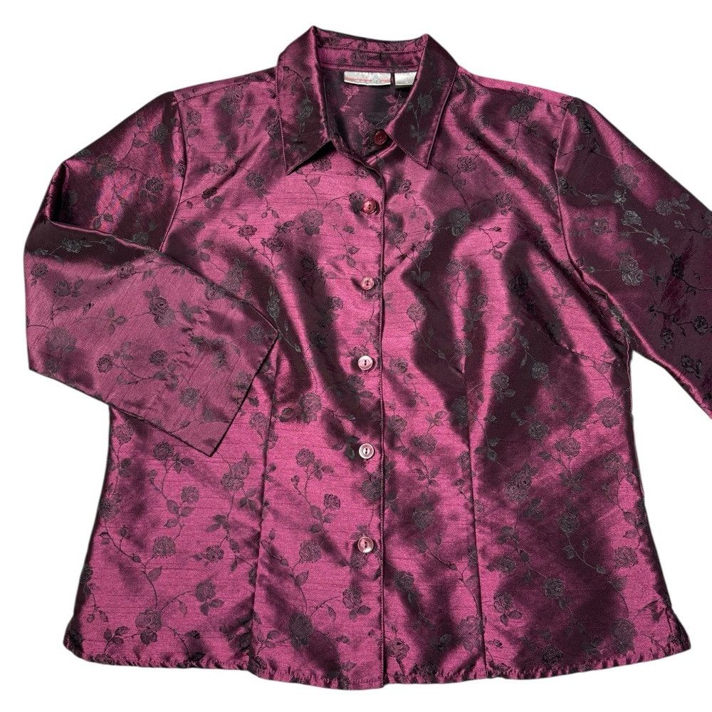 Other Vintage Design Assets Purple Taffeta Blouse Jacket Size L Size L / US 10 / IT 46 - 6 Thumbnail