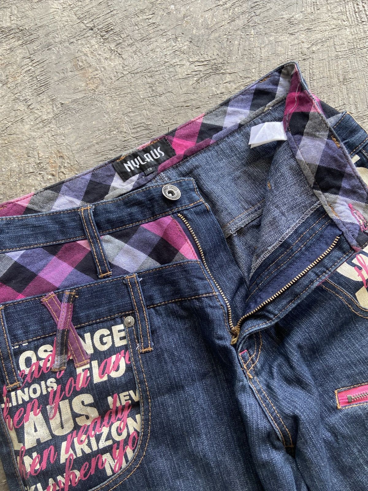 Japanese Brand 2000s Nylaus - Vkei Harajuku Style Double Waist Pants Size US 30 / EU 46 - 7 Thumbnail