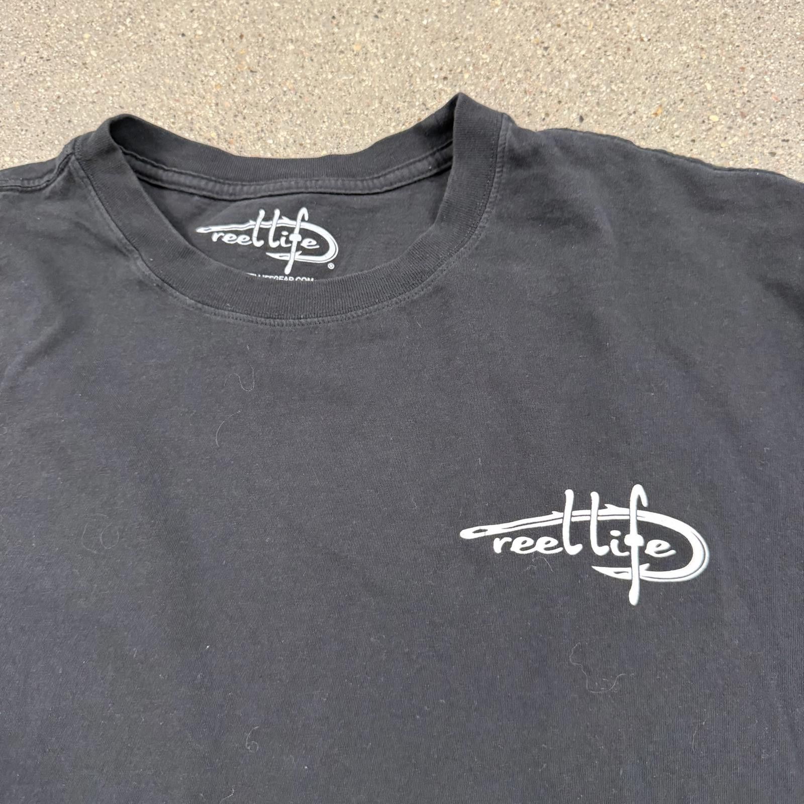 Reel Legends Reel Life Spell Out Logo T-Shirt XL Black Size US XL / EU 56 / 4 - 3 Thumbnail