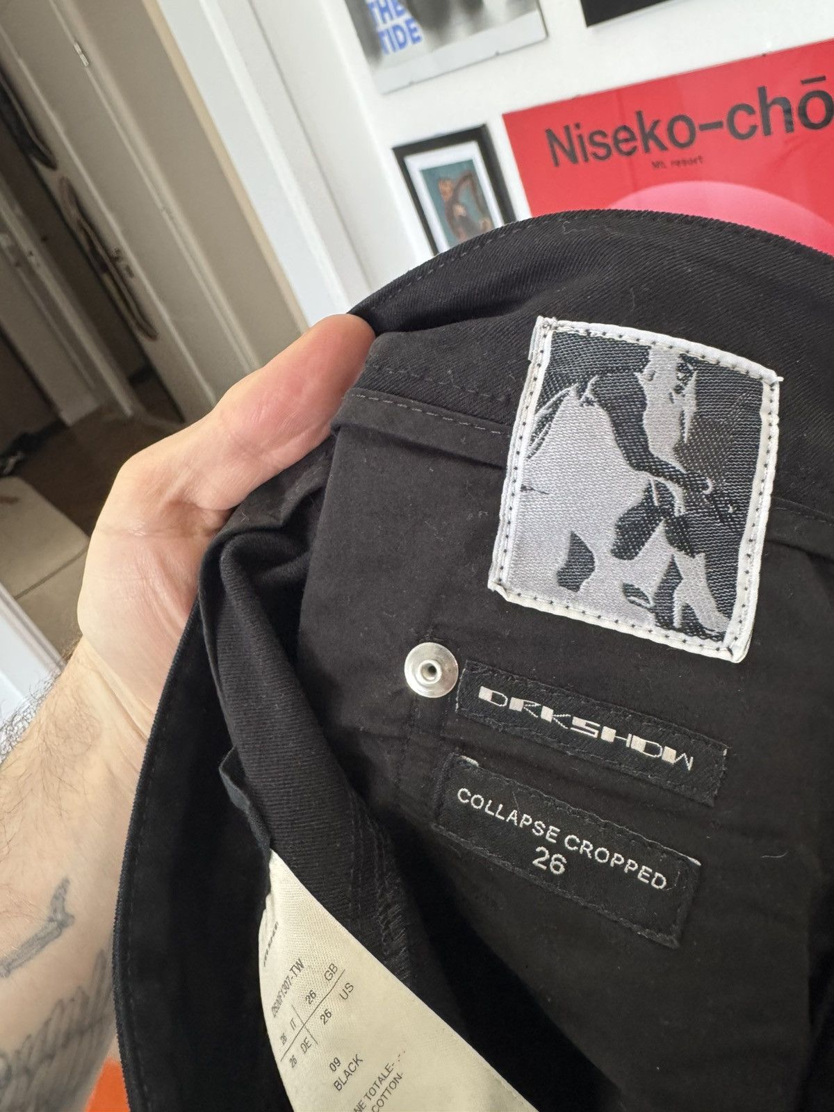 Rick Owens Rick Owens DRKSHDW Collapse Cut Pant Designer Black Rare Size US 26 / EU 42 - 3 Thumbnail
