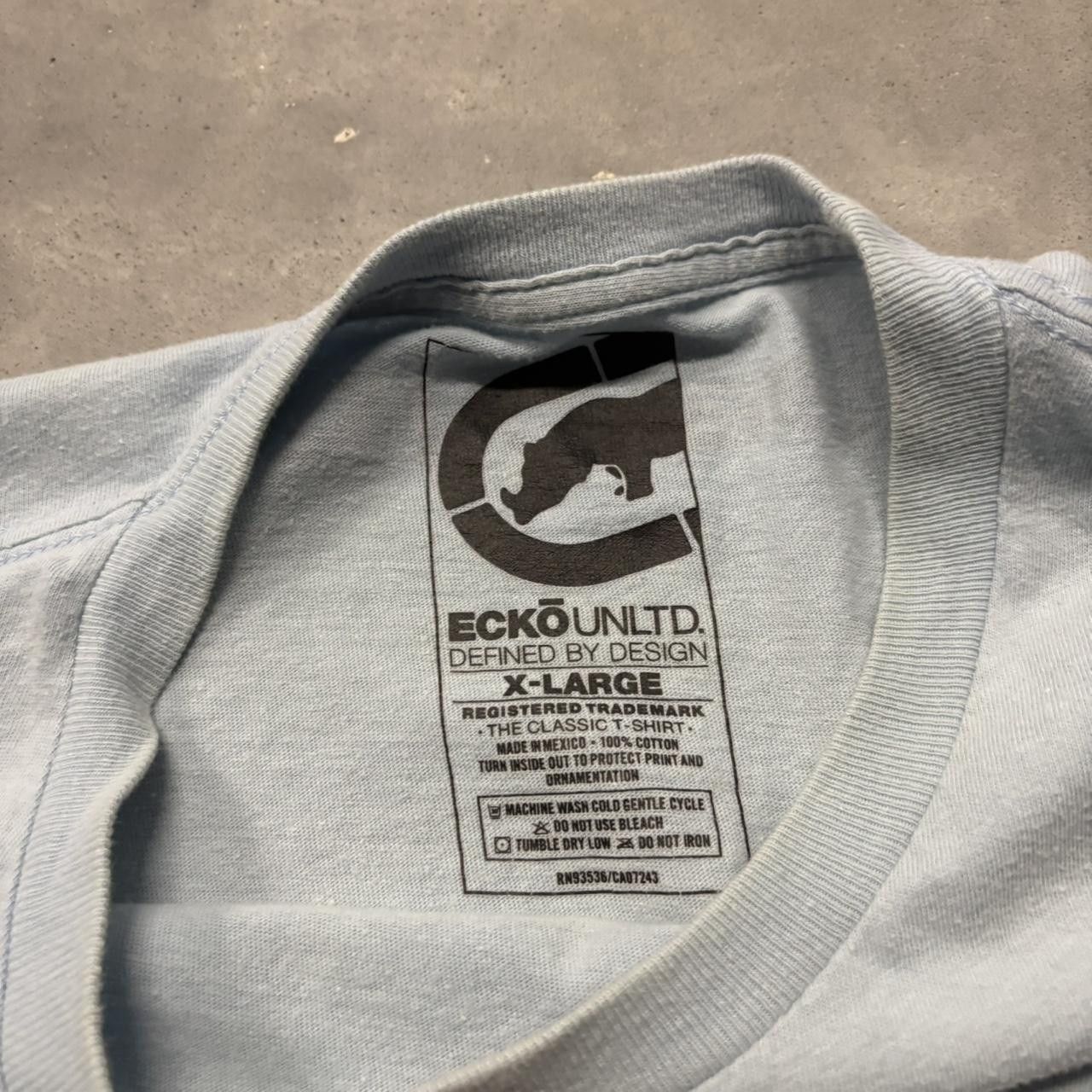 Ecko Unltd. × Vintage Crazy Vintage Y2K/2000s Light Blue Ecko Streetwear Graphic Tee! Size US L / EU 52-54 / 3 - 4 Thumbnail