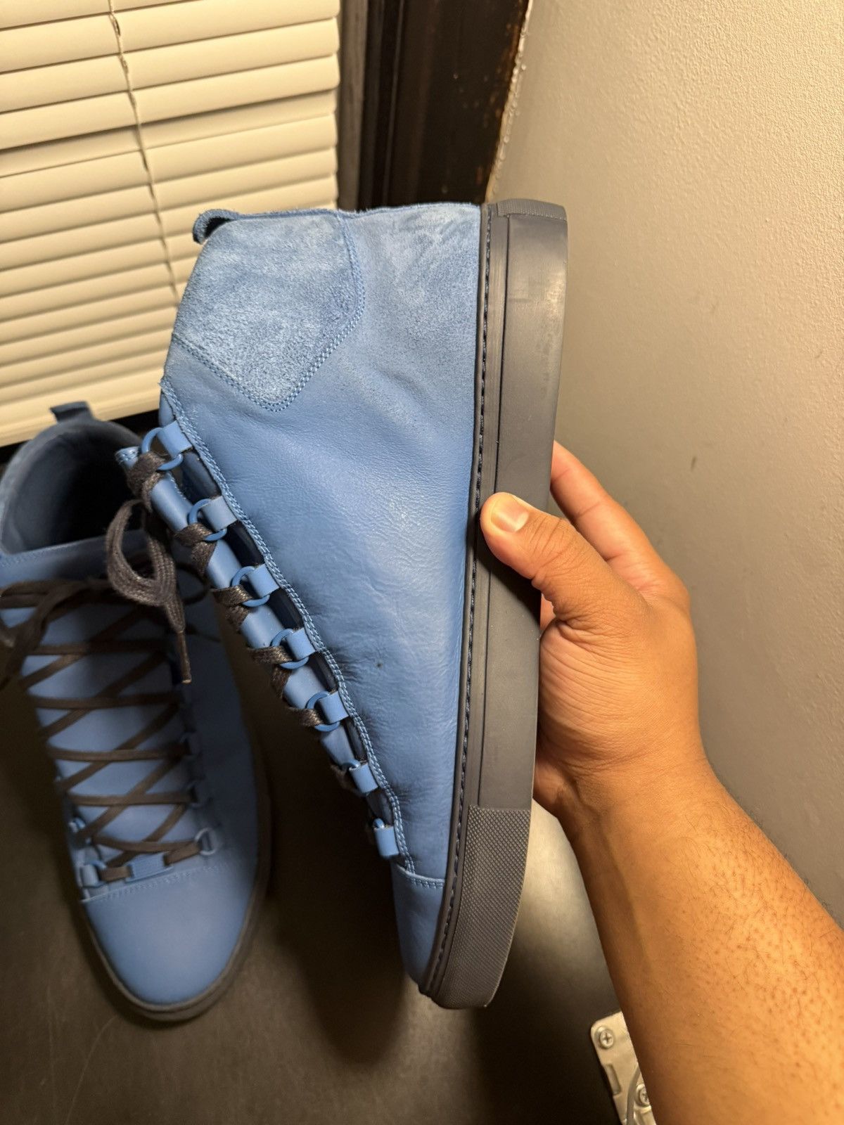 Balenciaga Balenciaga Arena Blue Half Leather Half Suede Sneakers 12 US Size US 12 / EU 45 - 11 Thumbnail