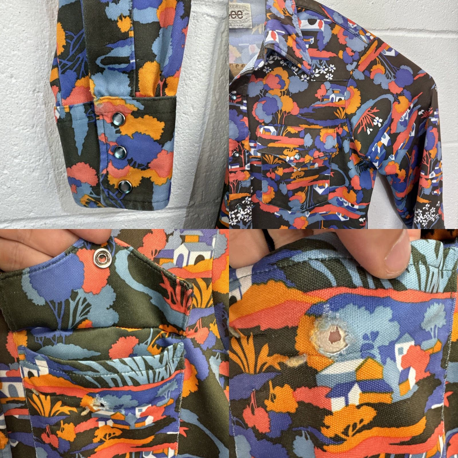 Lee VINTAGE Lee Western Shirt Men M Cowgirl Cowboy Country Graphic Print Long Sleeve Button-Up Fall Winter Spring Summer Size US M / EU 48-50 / 2 - 8 Thumbnail