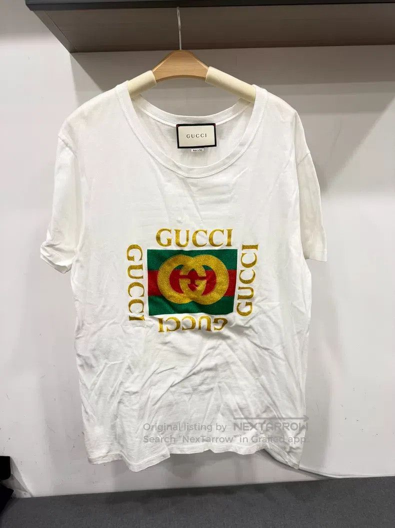 Gucci Gucci White classic logo large T-shirt Size US M / EU 48-50 / 2 - 1 Thumbnail