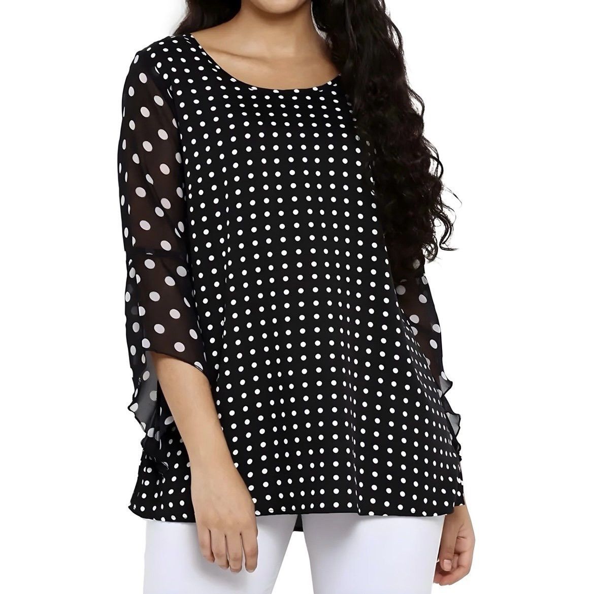 Other New Black & White Polka Dot 3/4 Bell Sleeve Top Women Small Size S / US 4 / IT 40 - 6 Thumbnail