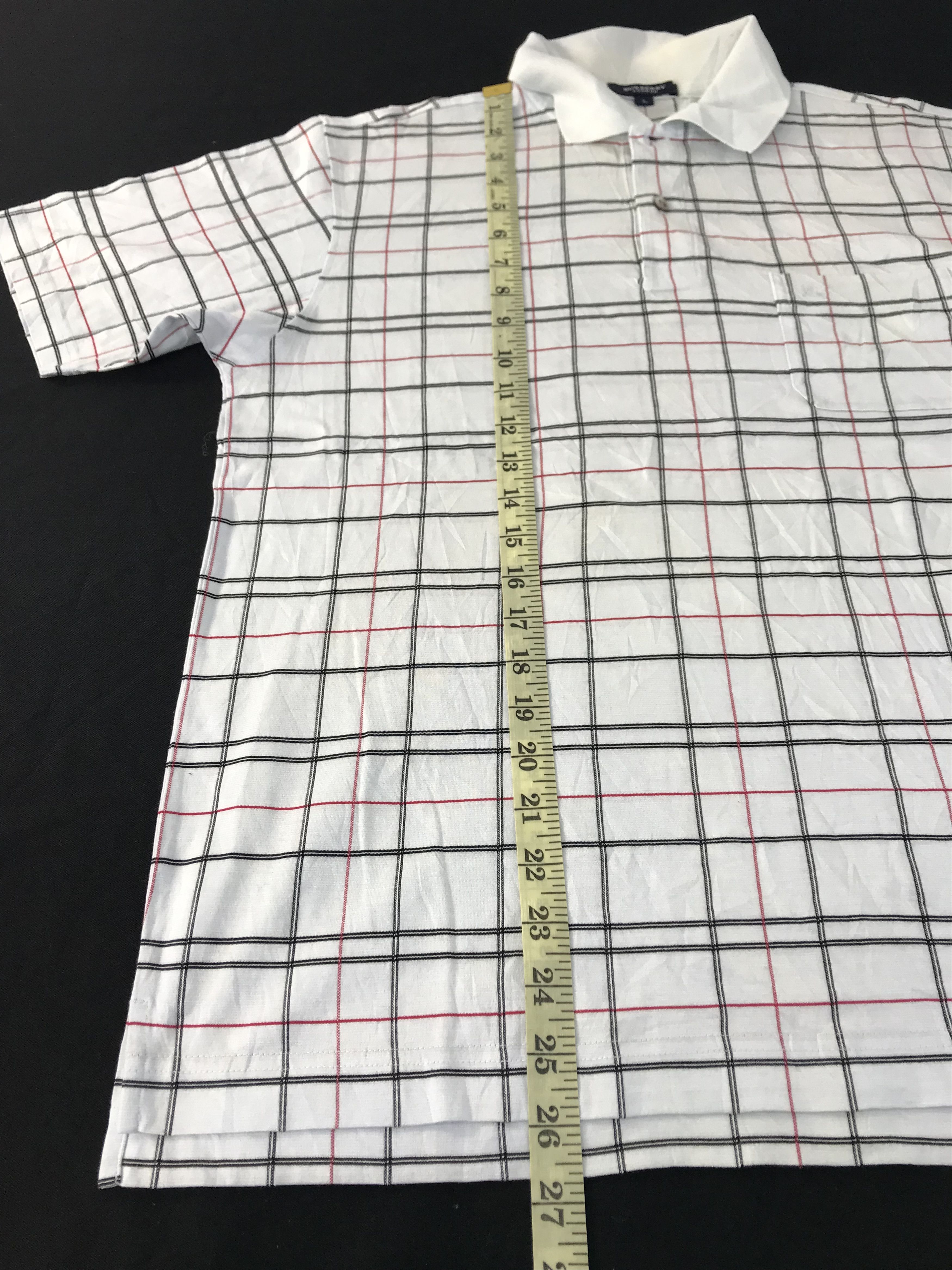 Burberry Burberry London Checked Polo Tee Unisex Striped Monogram Size US L / EU 52-54 / 3 - 9 Thumbnail