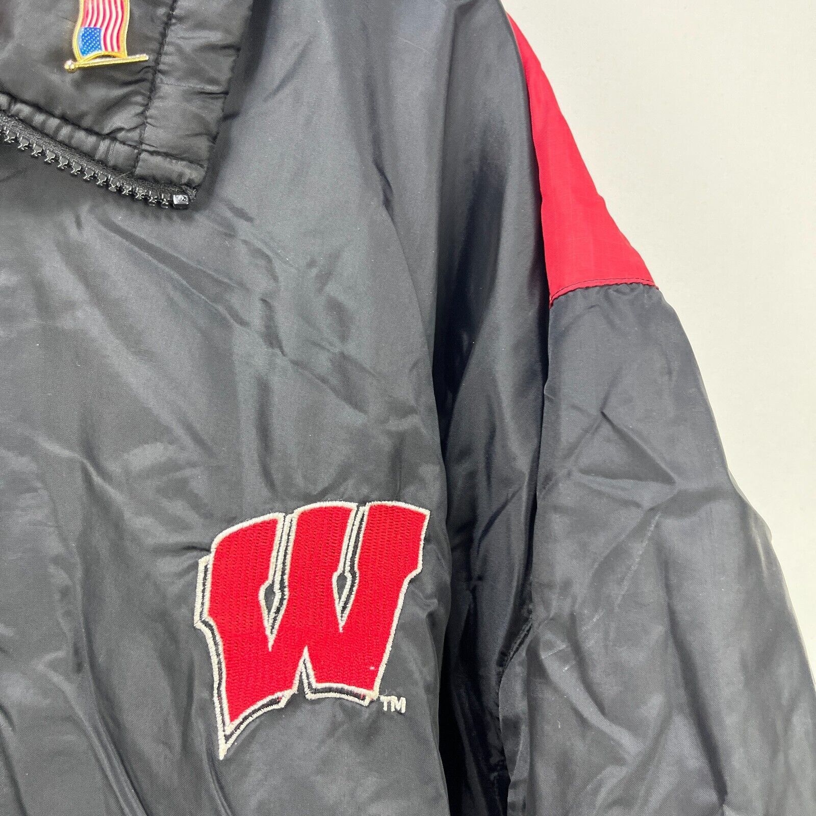 Starter × Vintage Vintage 90s Starter Wisconsin Badgers Fleece Lined Jacket XL Size US XL / EU 56 / 4 - 6 Thumbnail