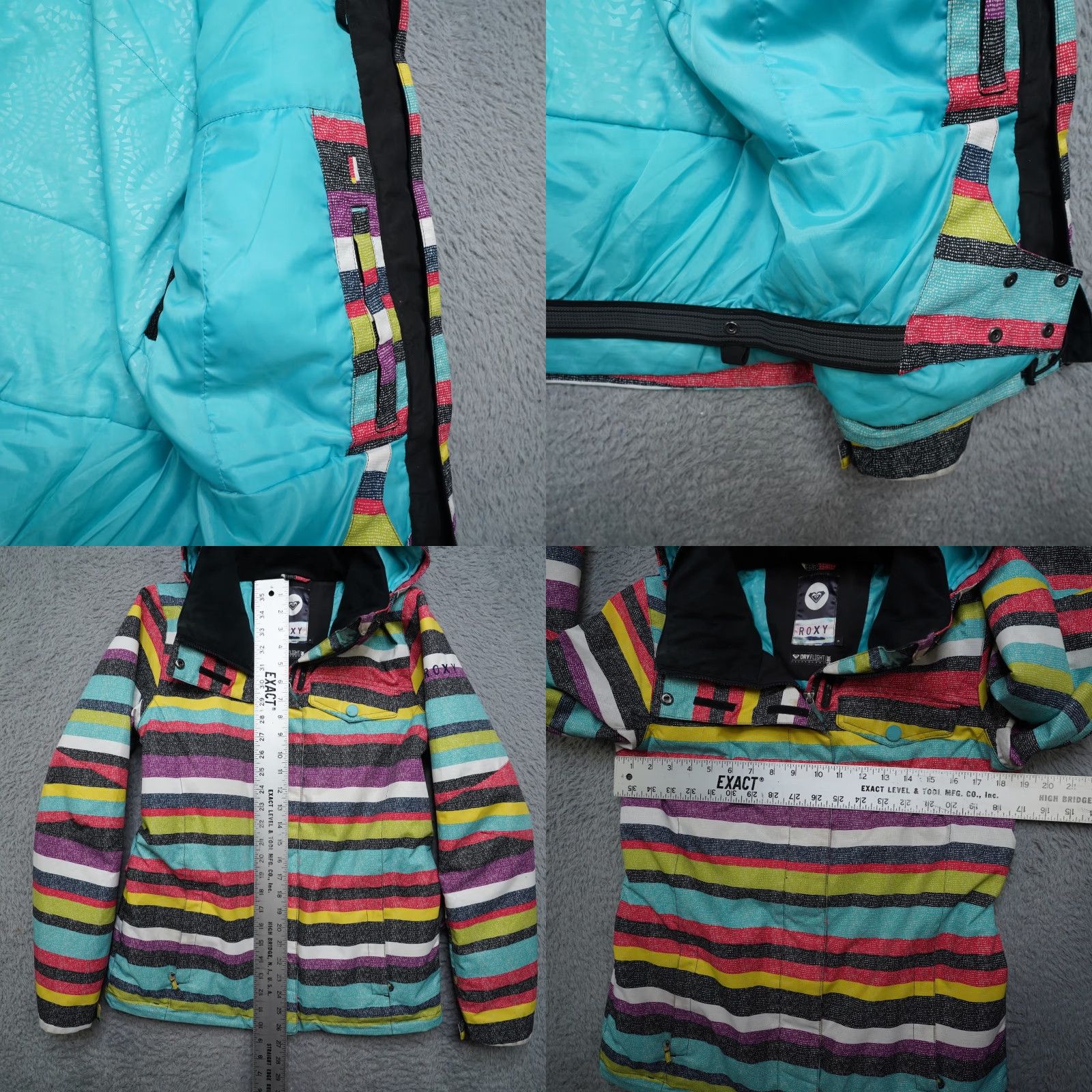 Vintage ROXY Rainbow Blue Snowboard Jacket Womens S Waterproof 10K Hooded Winter Casual Ski 90s Size S / US 4 / IT 40 - 9 Thumbnail