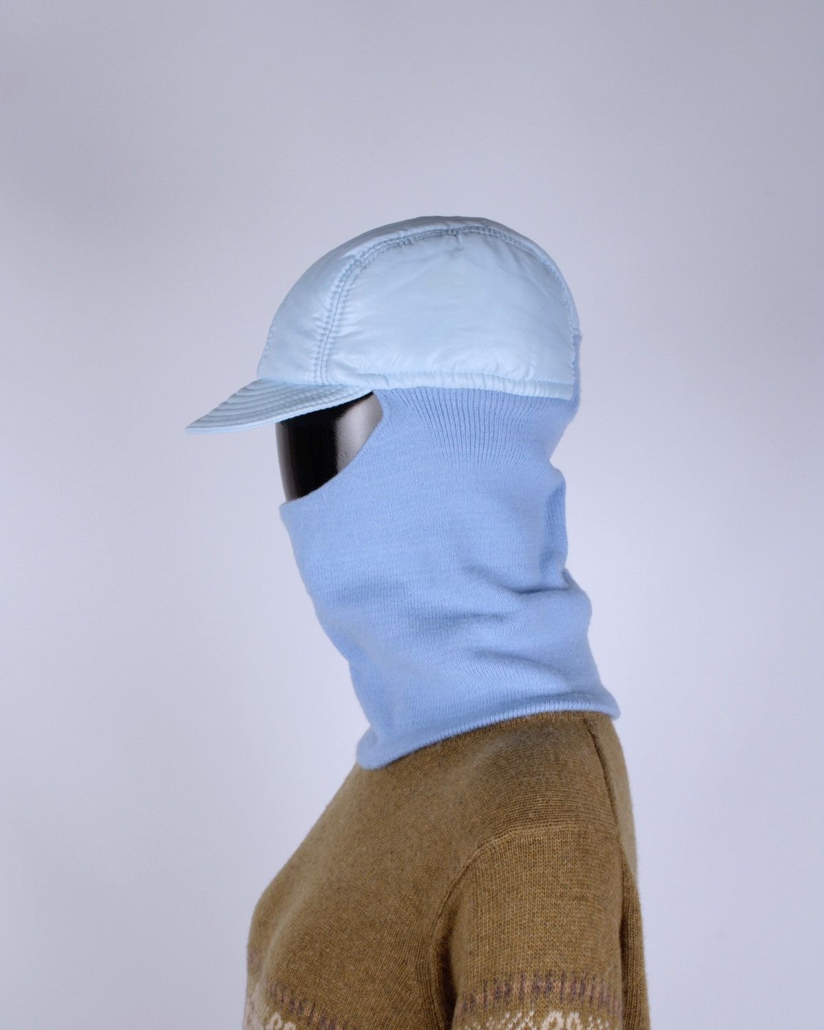 Designer × Vintage Vintage Ski Balaclava Quilted Cap Visor Knit Face Mask Size ONE SIZE - 3 Thumbnail