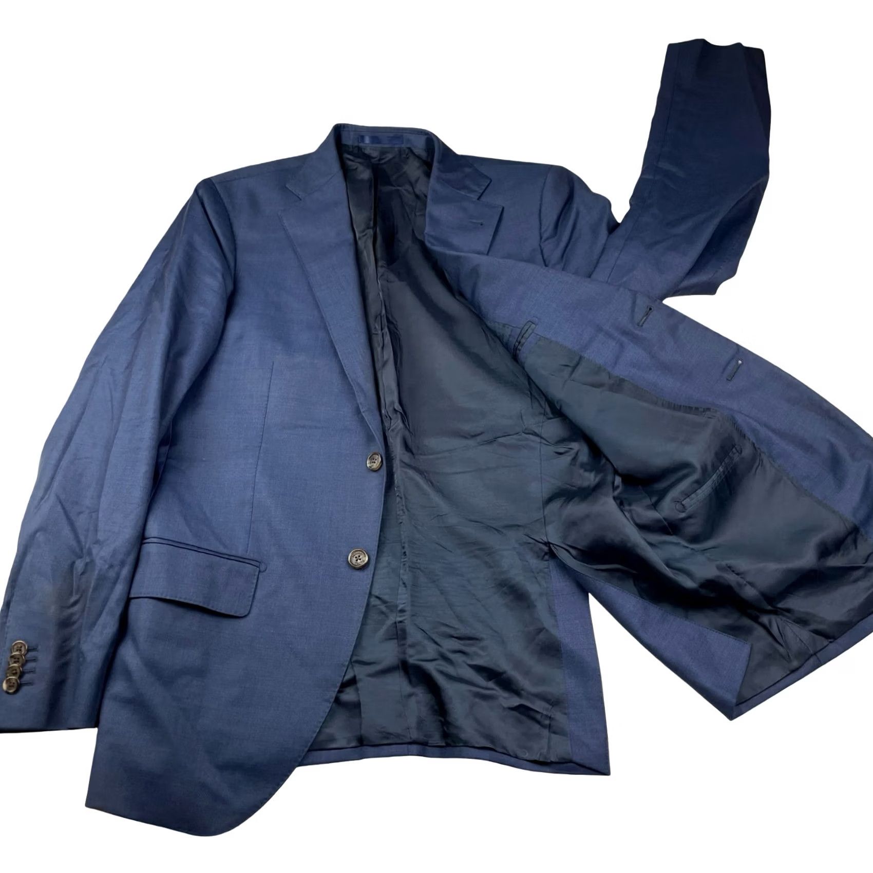 Proper Cloth Proper Cloth Men's Blazer Navy Blue Slim Fit 2-Button 40R Wool Size 40R - 3 Thumbnail