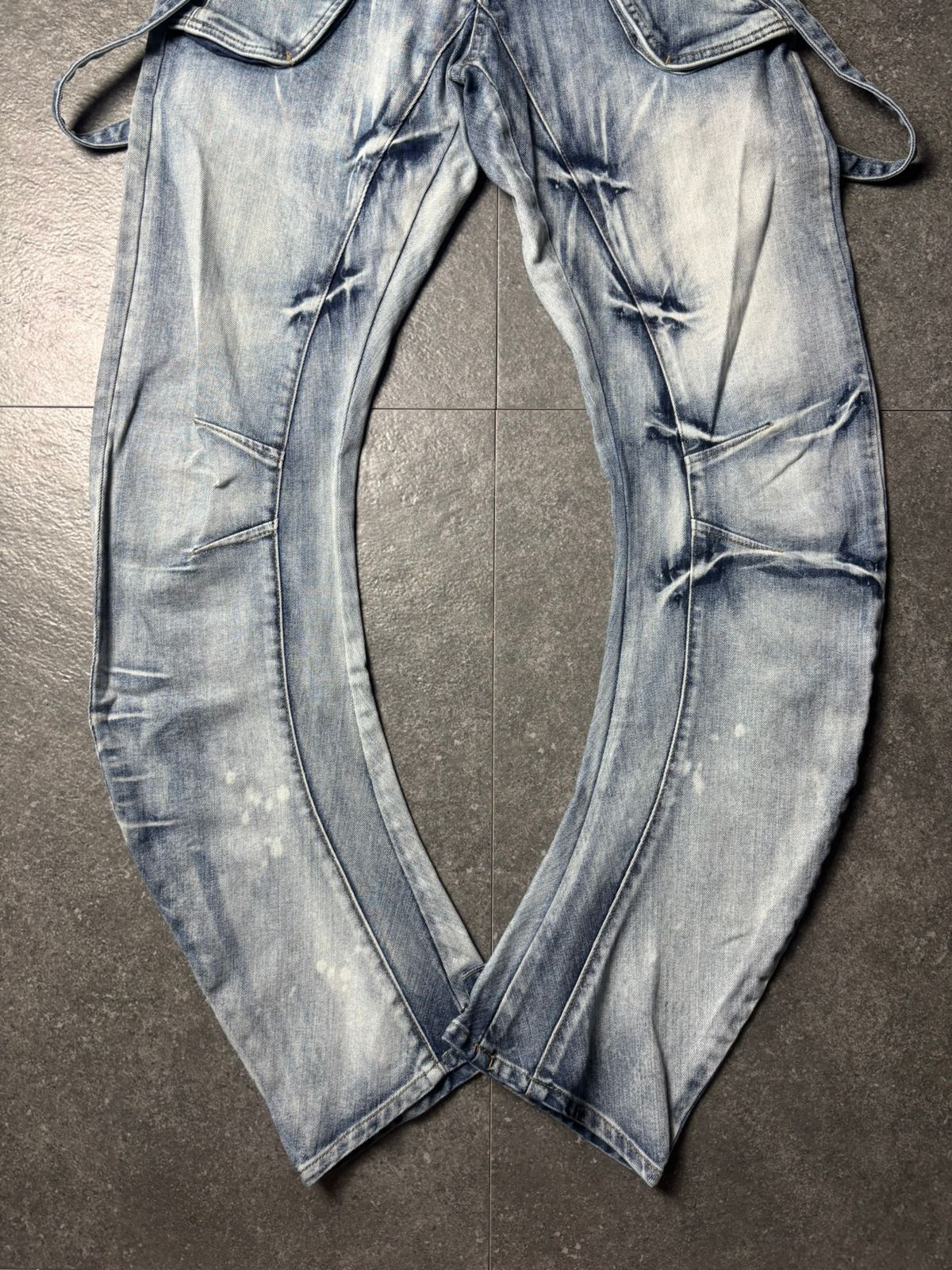 PPFM 2000s PPFM Suspender J-Cut Washed Jeans Size US 30 / EU 46 - 6 Thumbnail