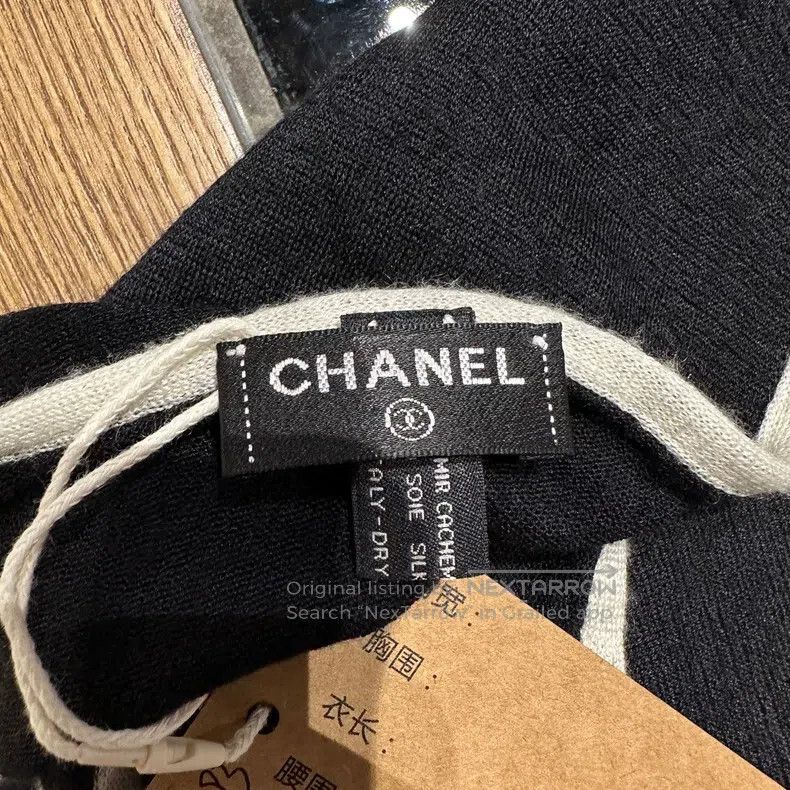 Chanel Chanel Logo silk cashmere scarf scarf Size ONE SIZE - 3 Thumbnail