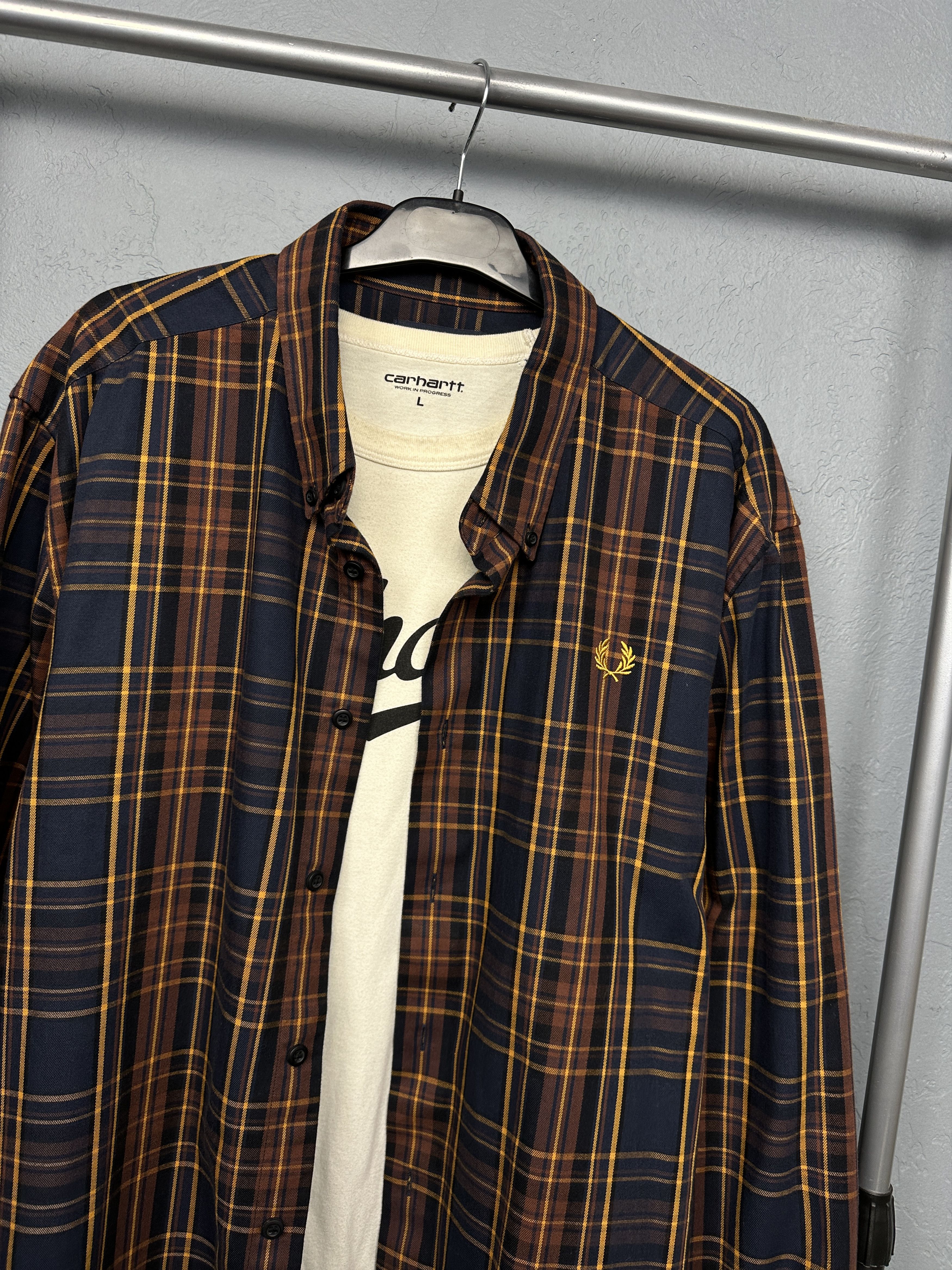 Fred Perry Fred Perry Mens Heavy Cotton Long Sleeve Shirt Size US XXL / EU 58 / 5 - 2 Thumbnail