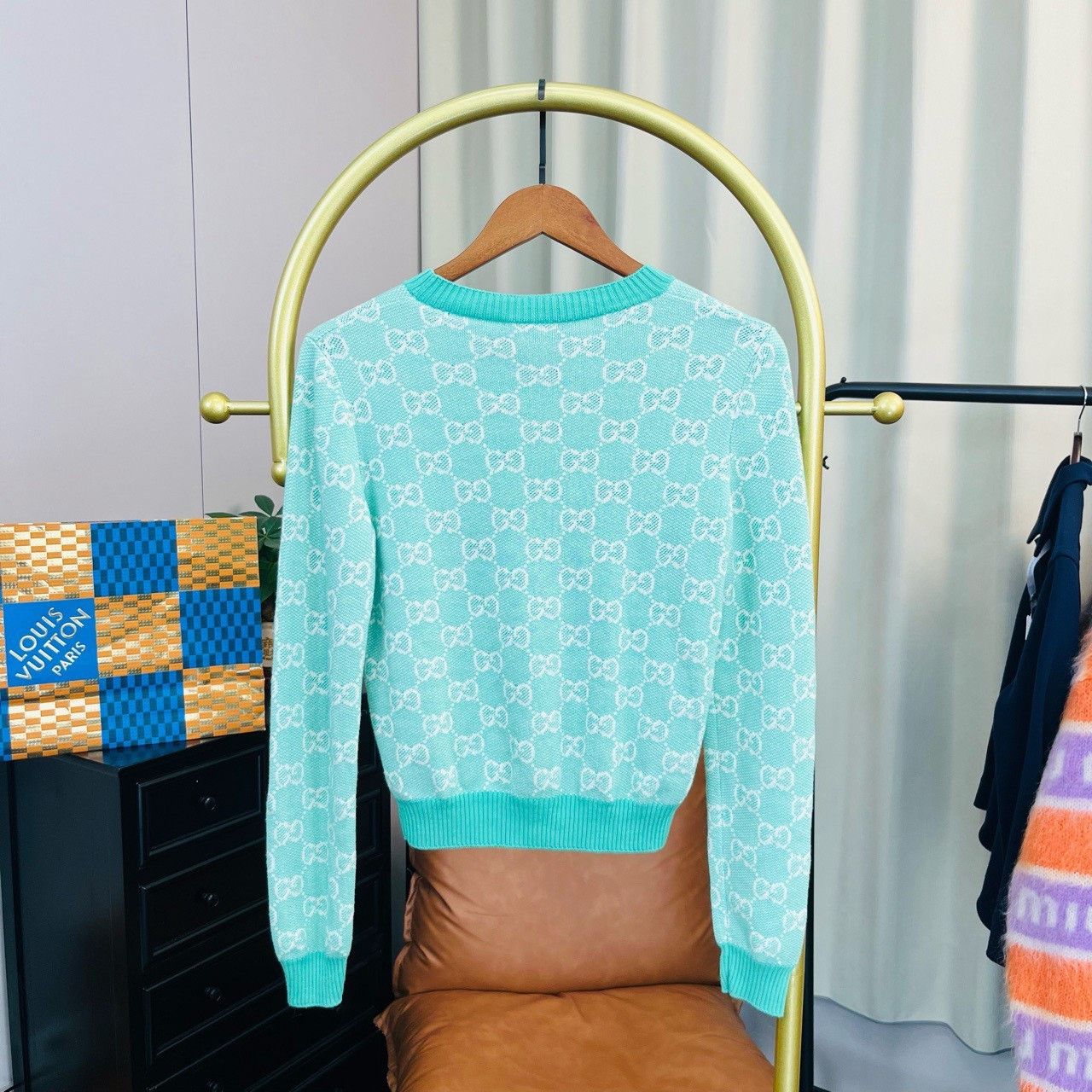 Gucci Gucci Green full-print knitted sweater 2501-Nextarrow Size US S / EU 44-46 / 1 - 2 Thumbnail