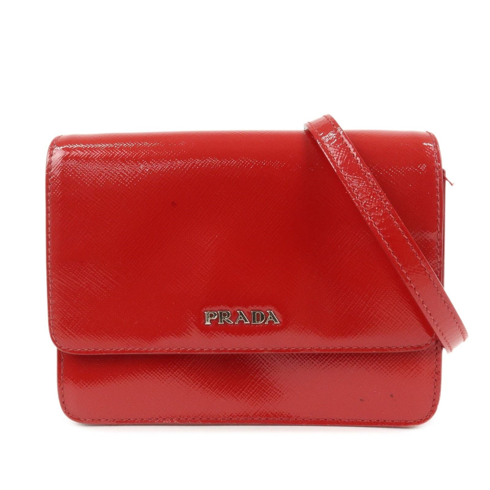 Prada Prada Saffiano Mini Shoulder Bag Red Size ONE SIZE - 1 Thumbnail